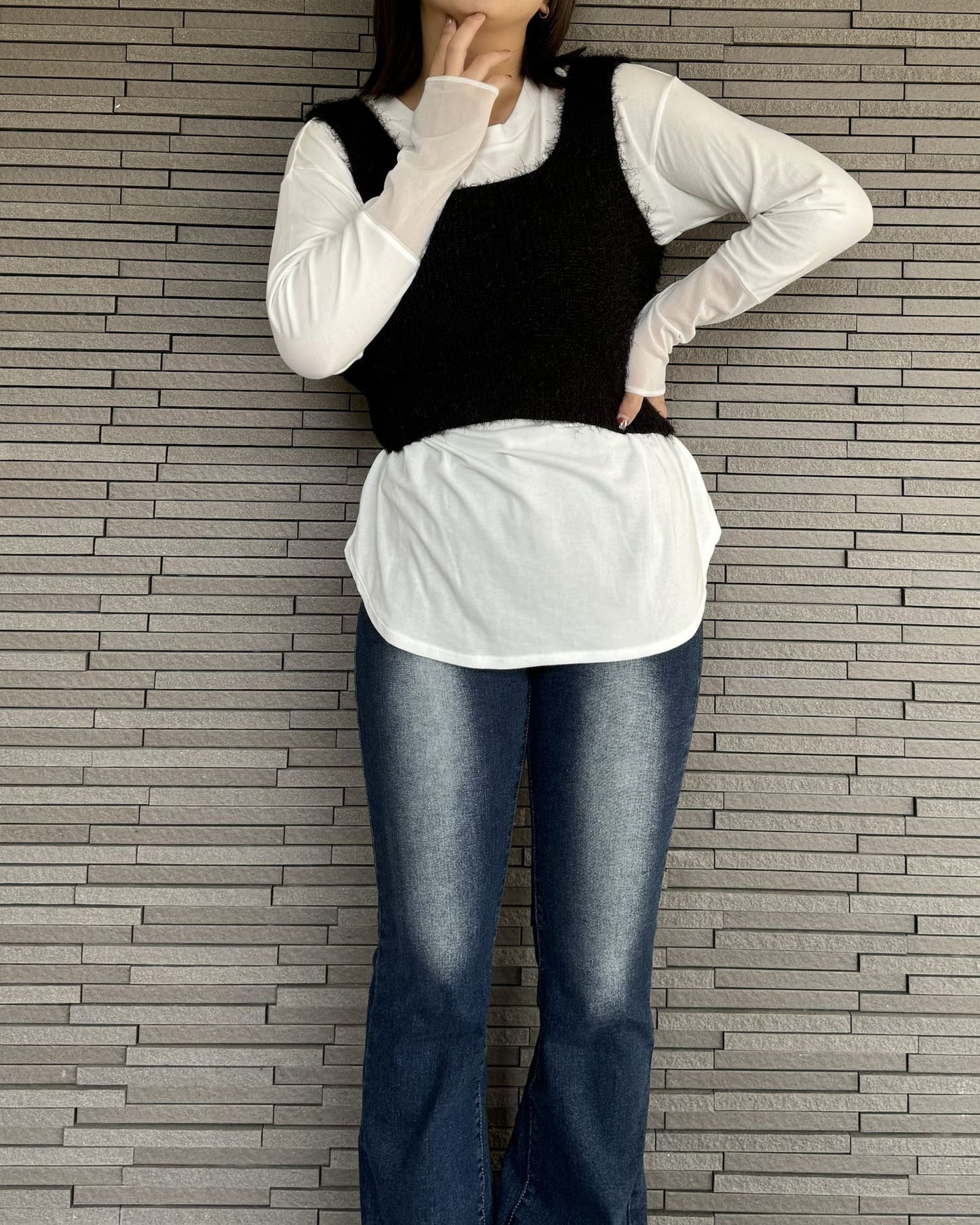 クロップドニットビスチェ