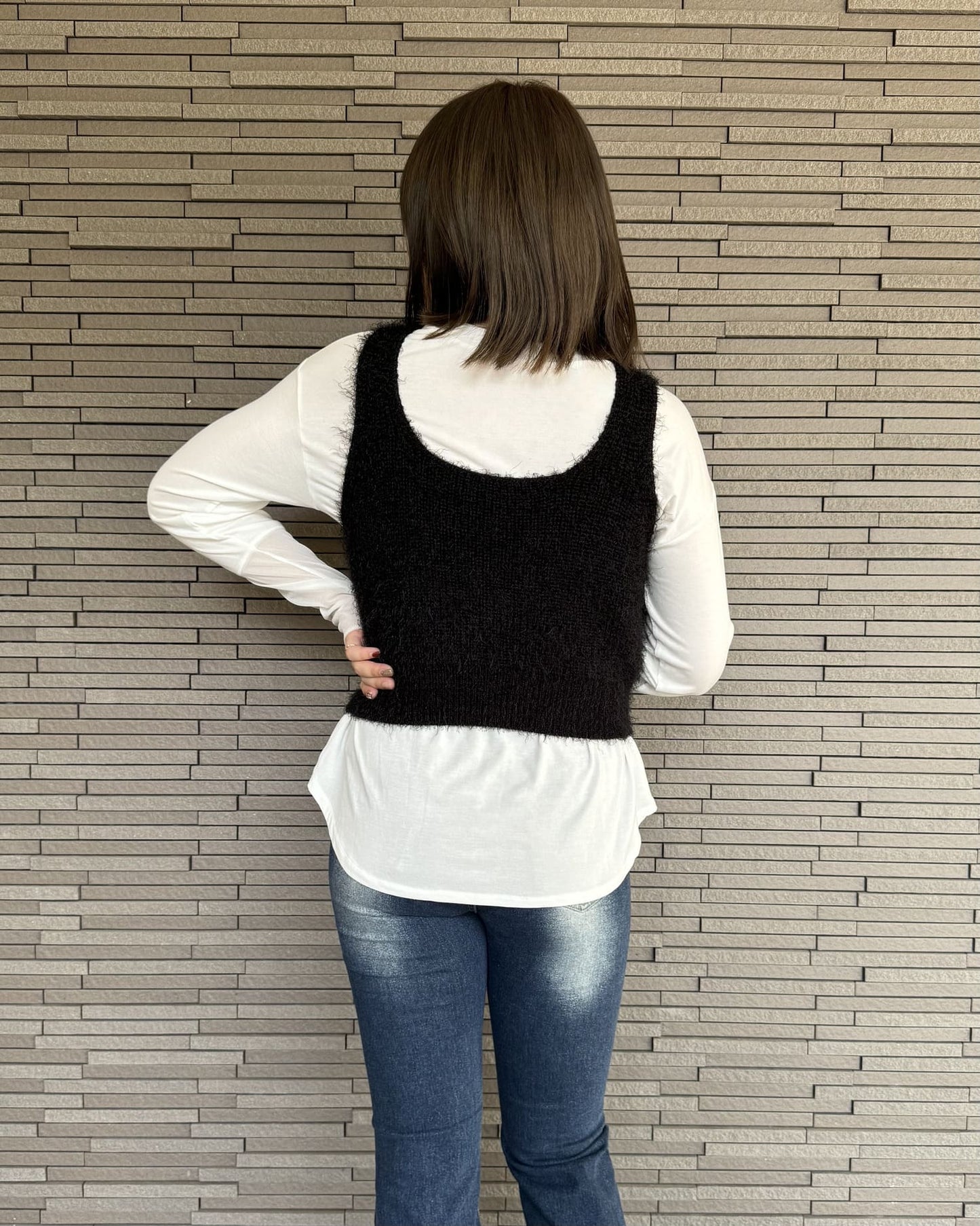 クロップドニットビスチェ