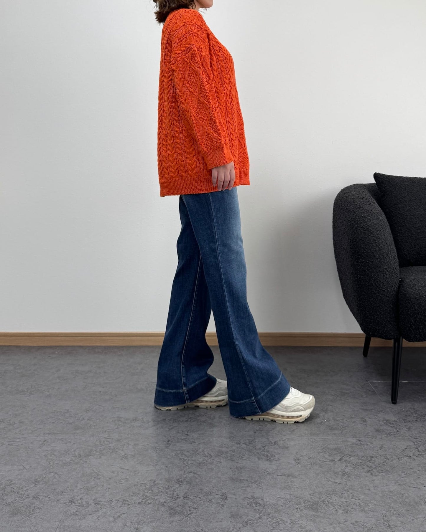 裾切り替えデニム