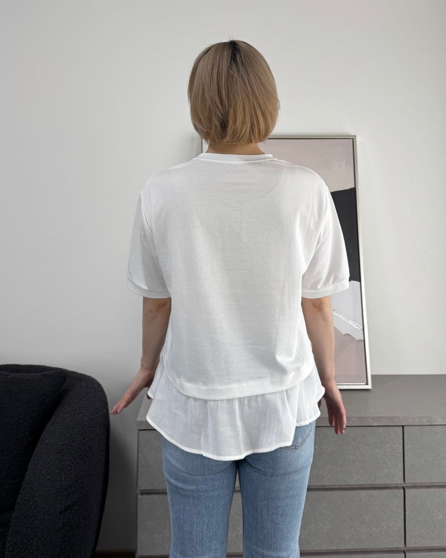 フリル切り替えデザインTシャツ