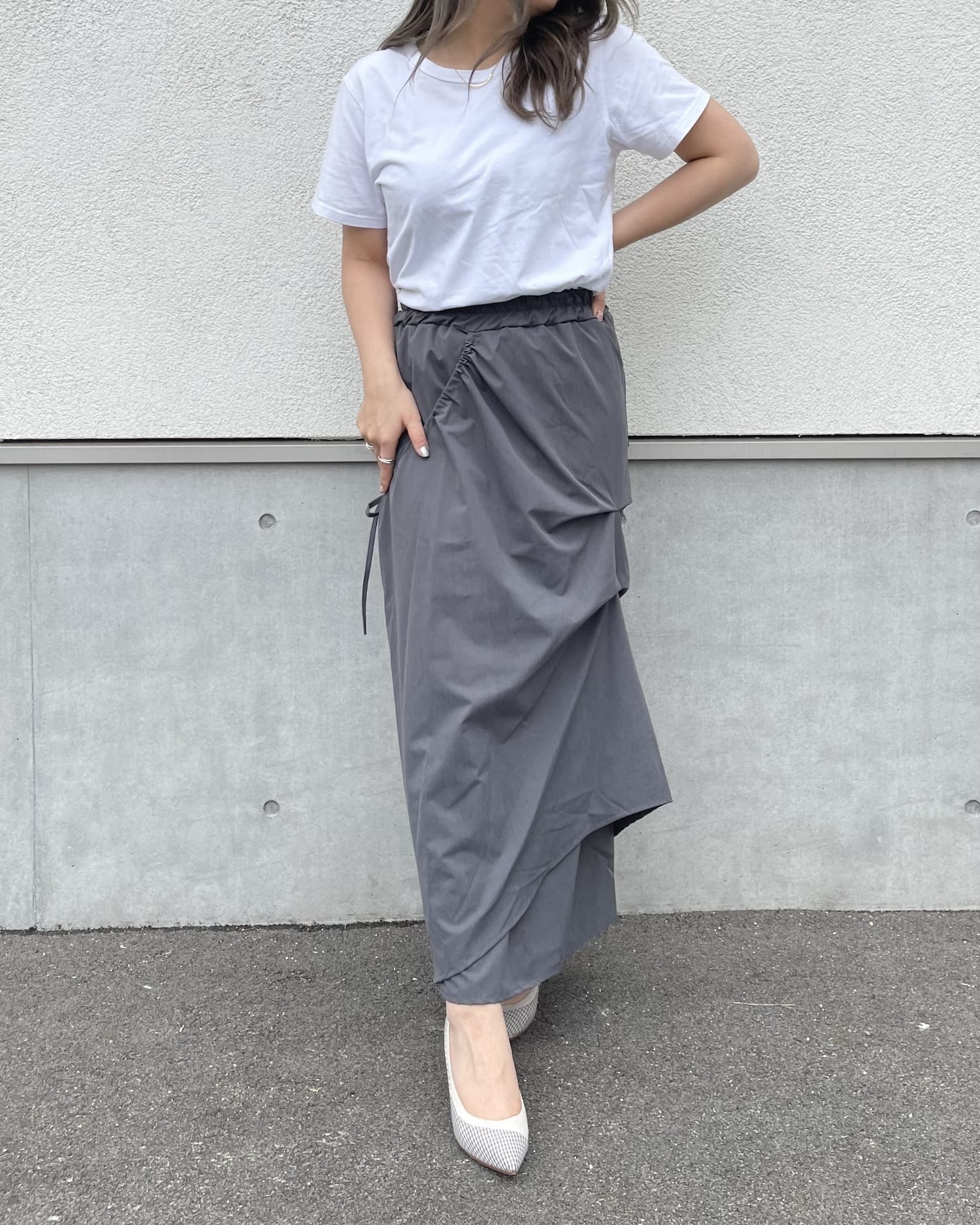 アシメシャーリーングスカート