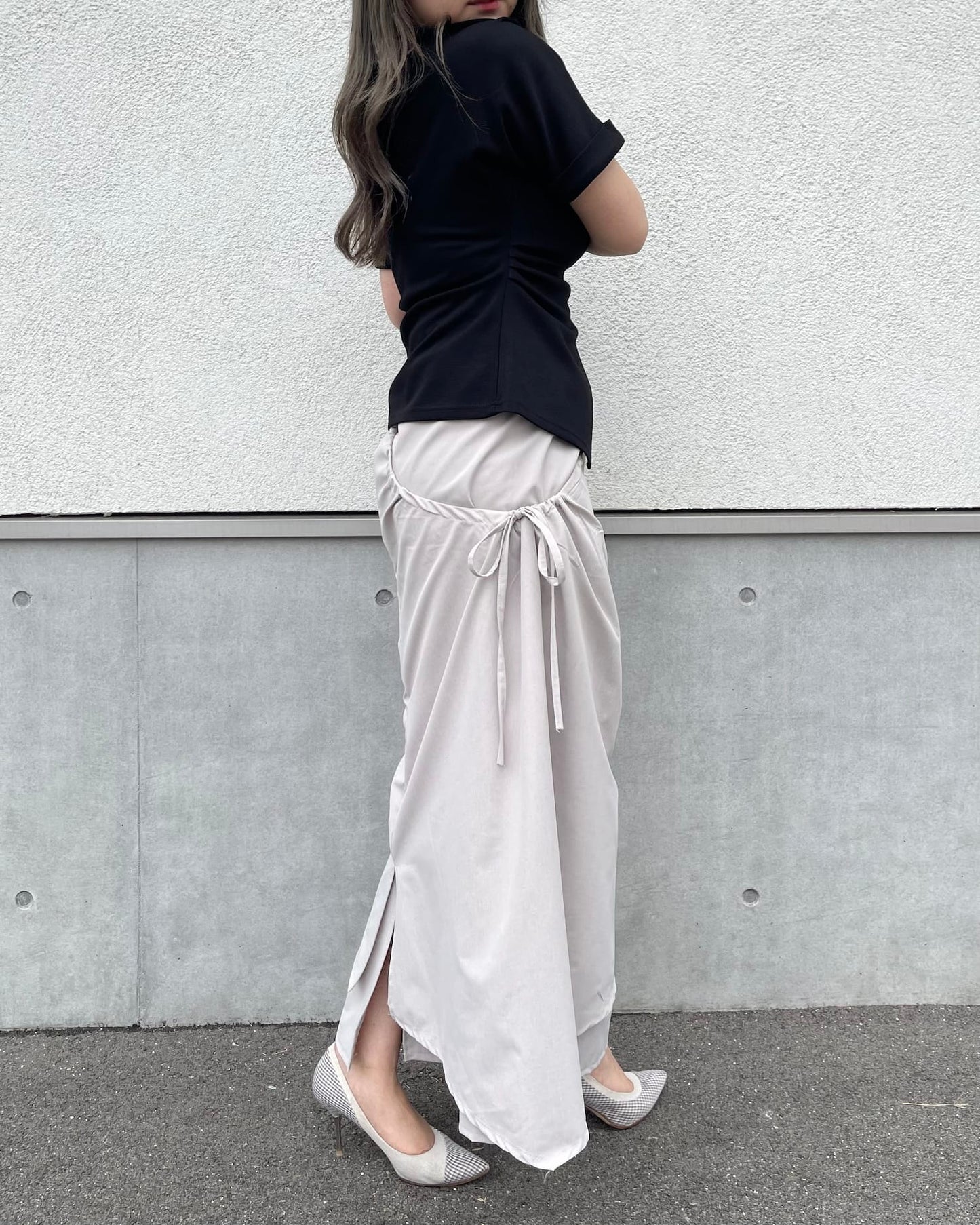 アシメシャーリーングスカート