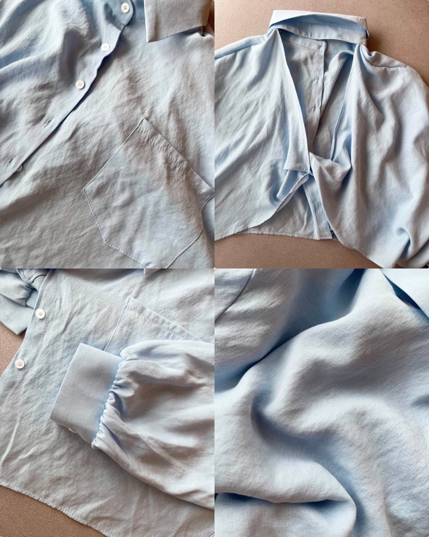 バックオープンクロップドシャツ