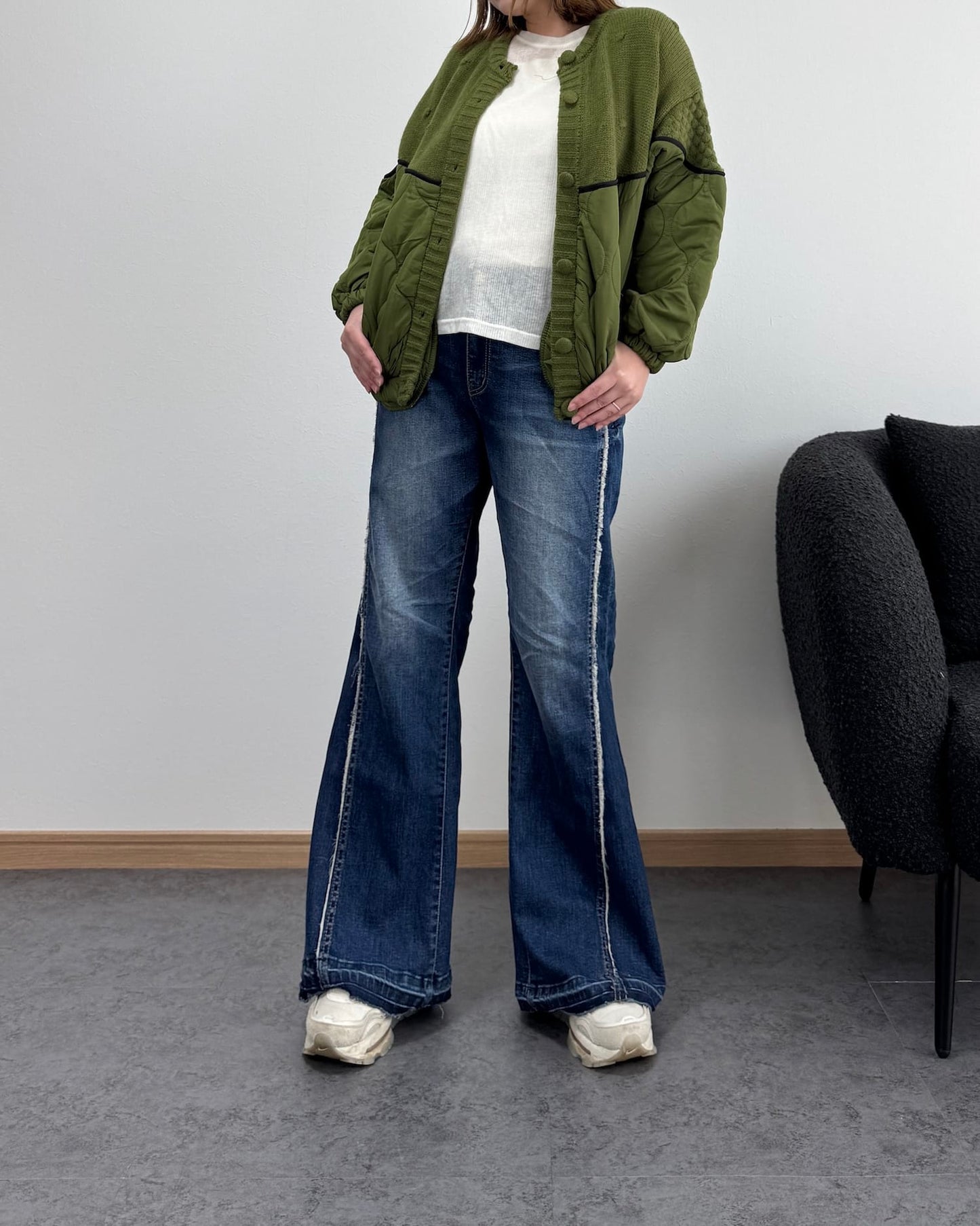 ニットコンビナイロンカーディガン