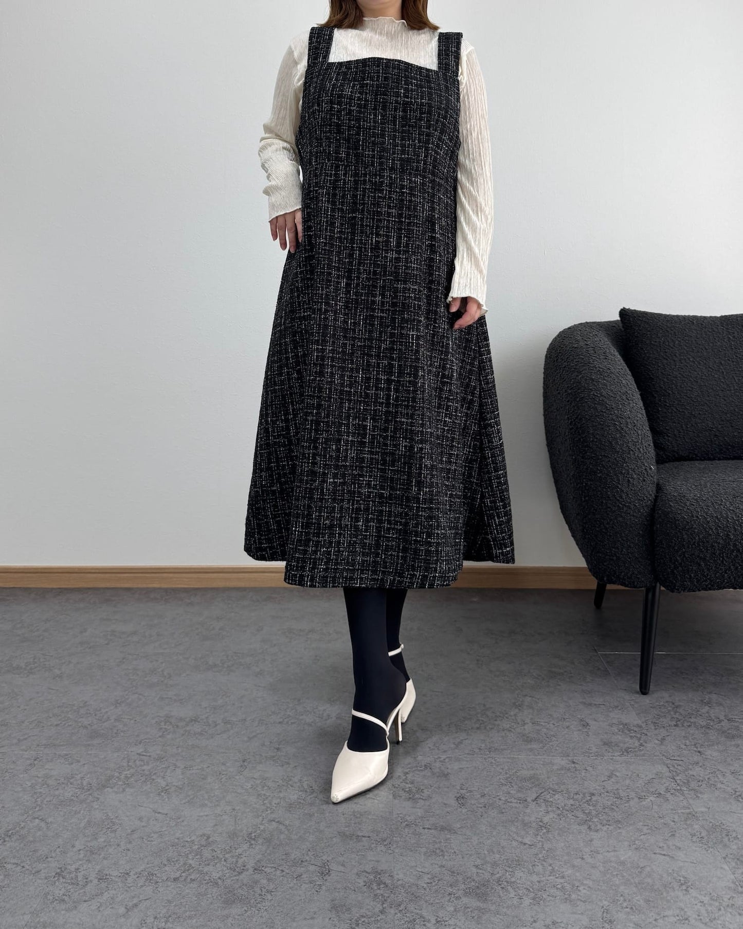 ラメツイードワンピース