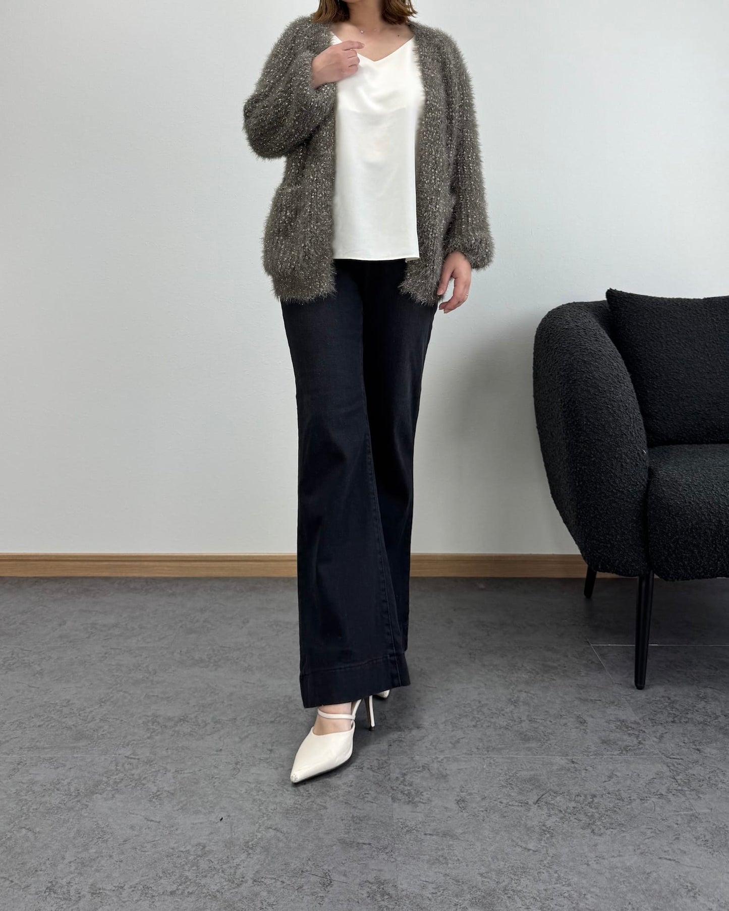 裾切り替えデニム