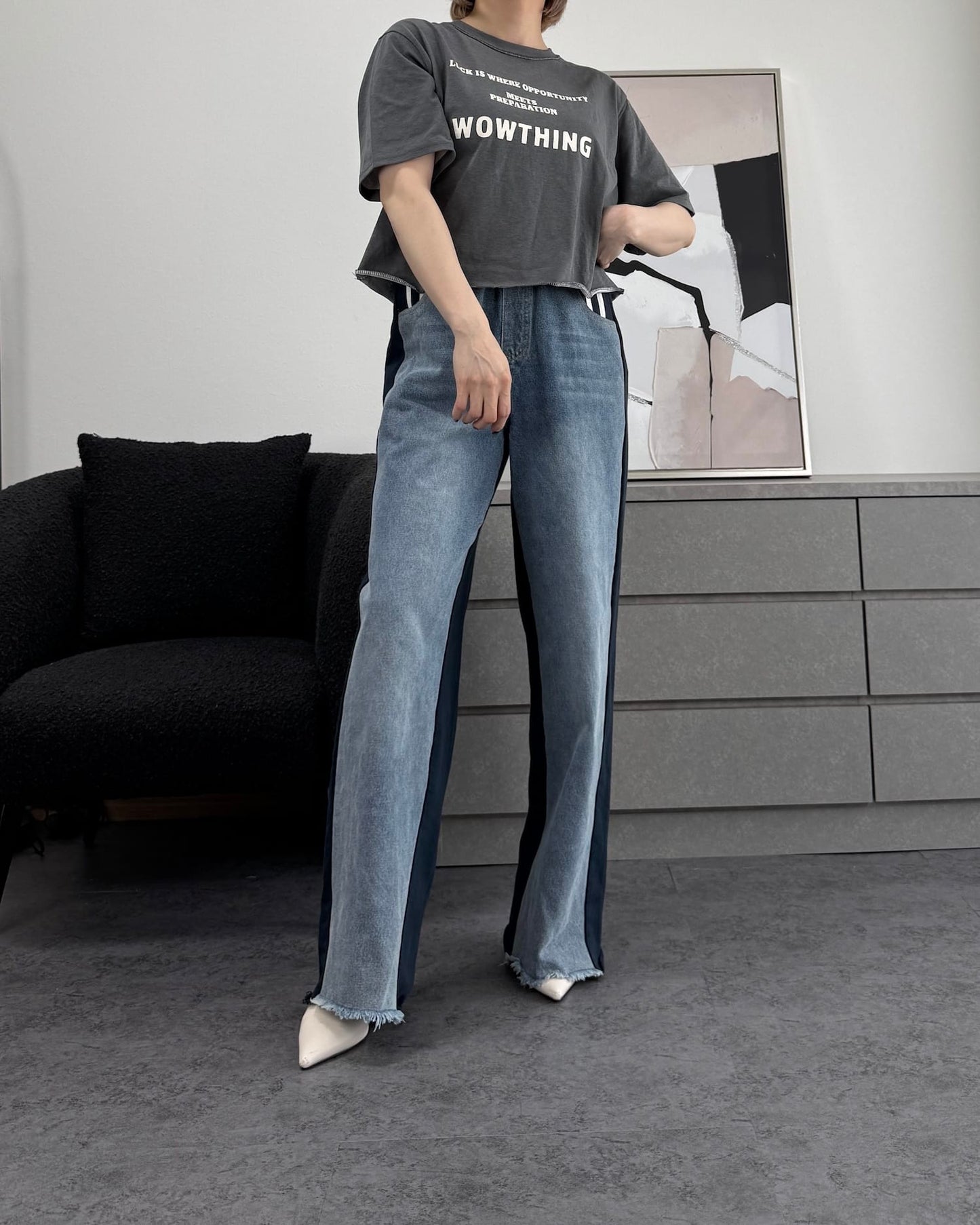 ヴィンテージ風クロップドTシャツ