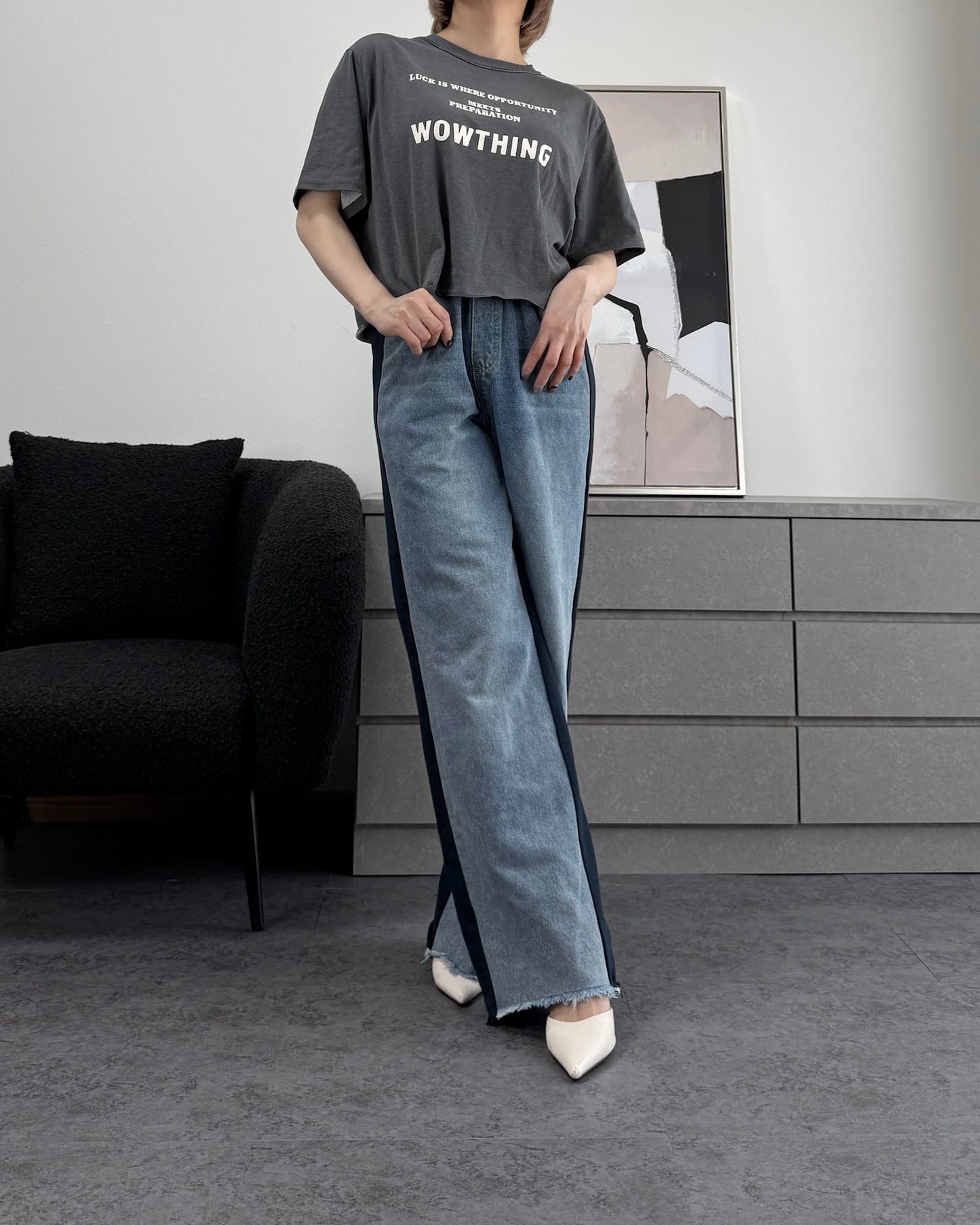 ヴィンテージ風クロップドTシャツ
