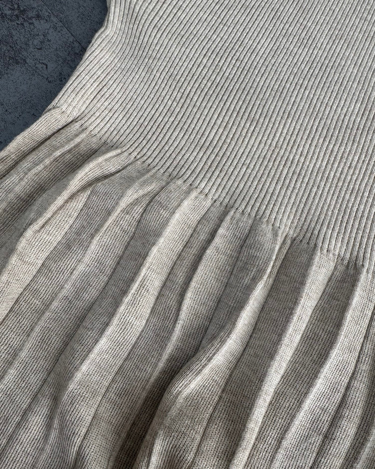 プリーツハイウエスト切り替えワンピース