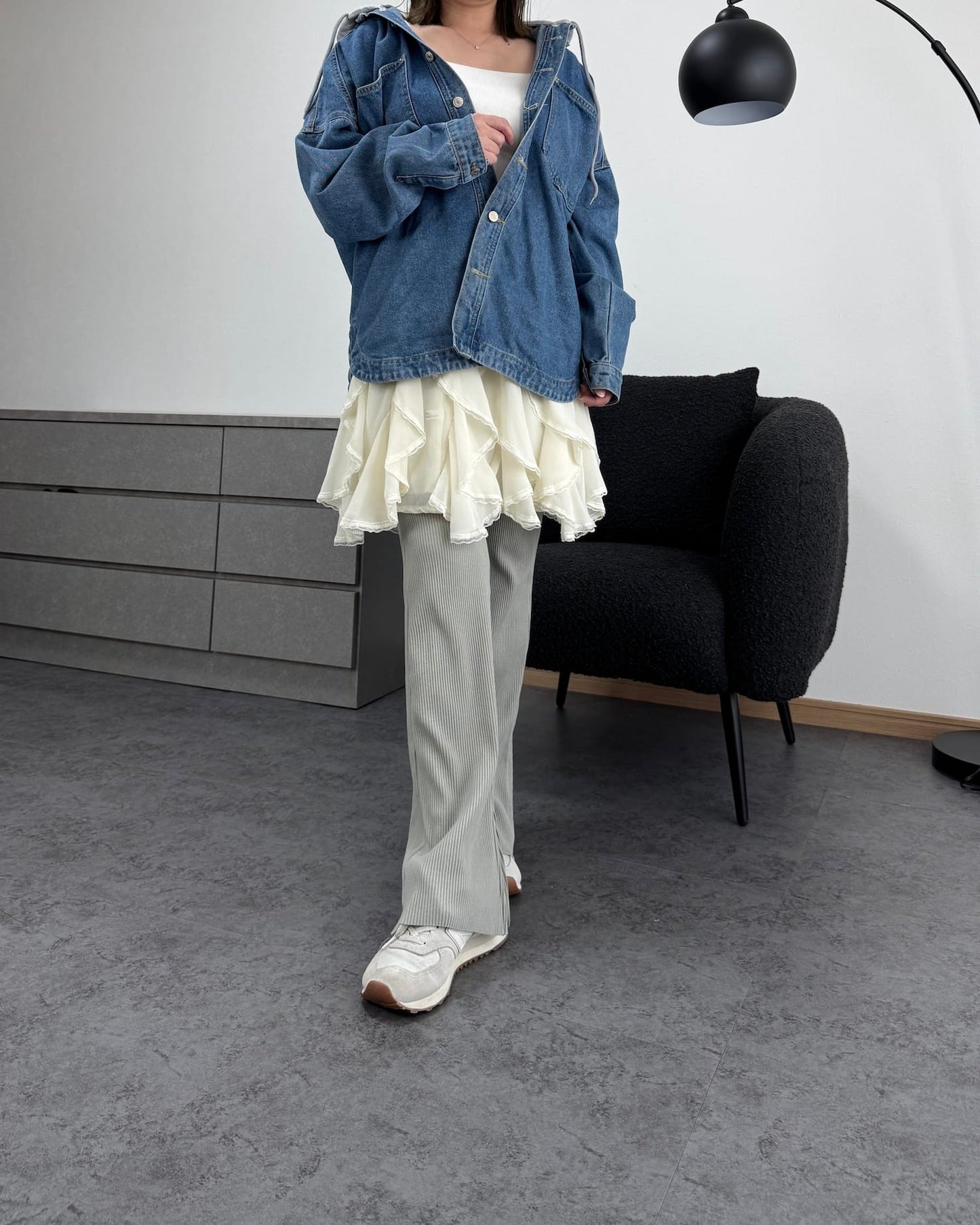 レイヤードレーススカート