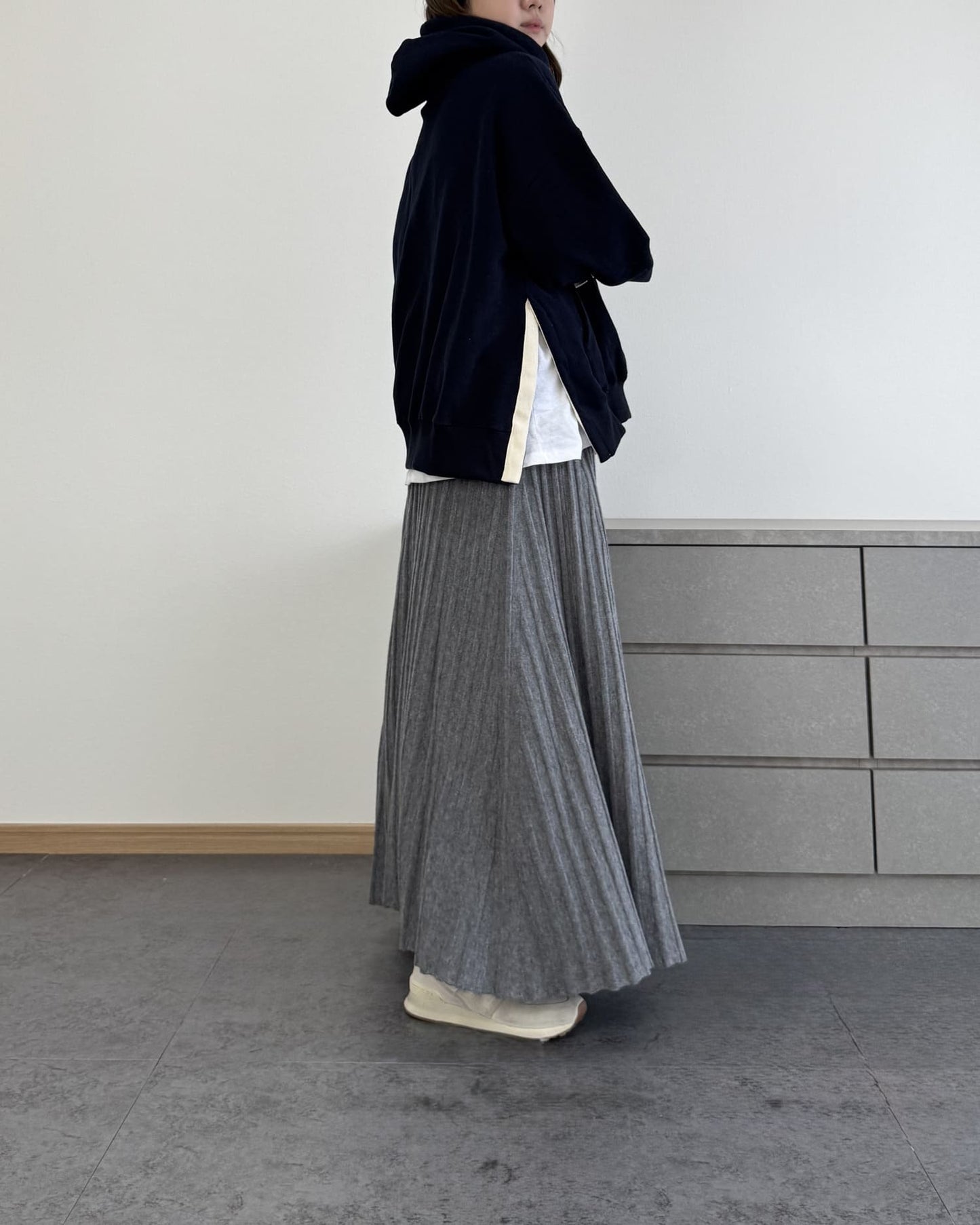 カットソーレイヤードパーカー