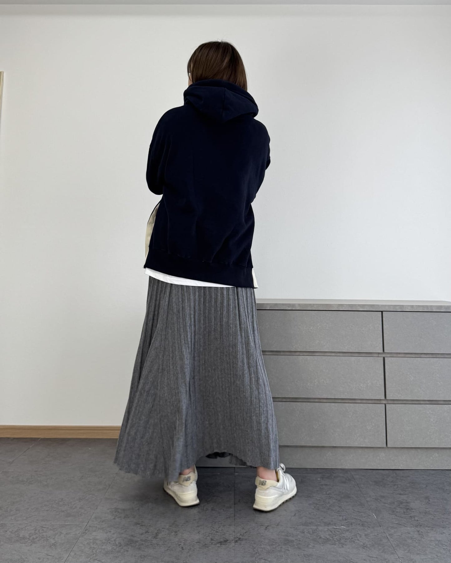 カットソーレイヤードパーカー