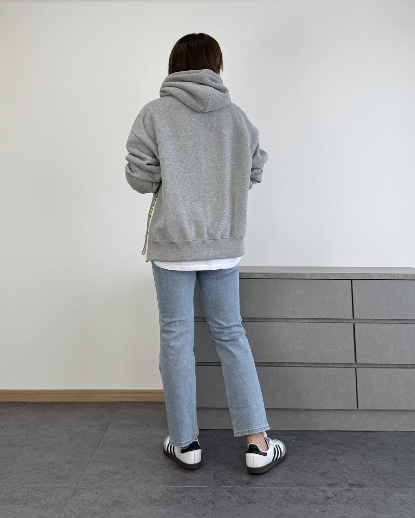 カットソーレイヤードパーカー