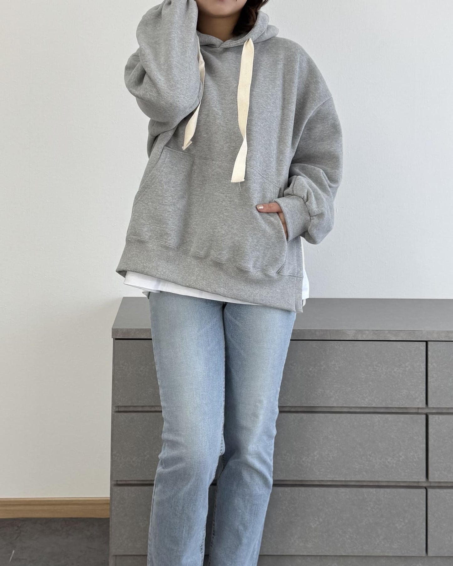 カットソーレイヤードパーカー