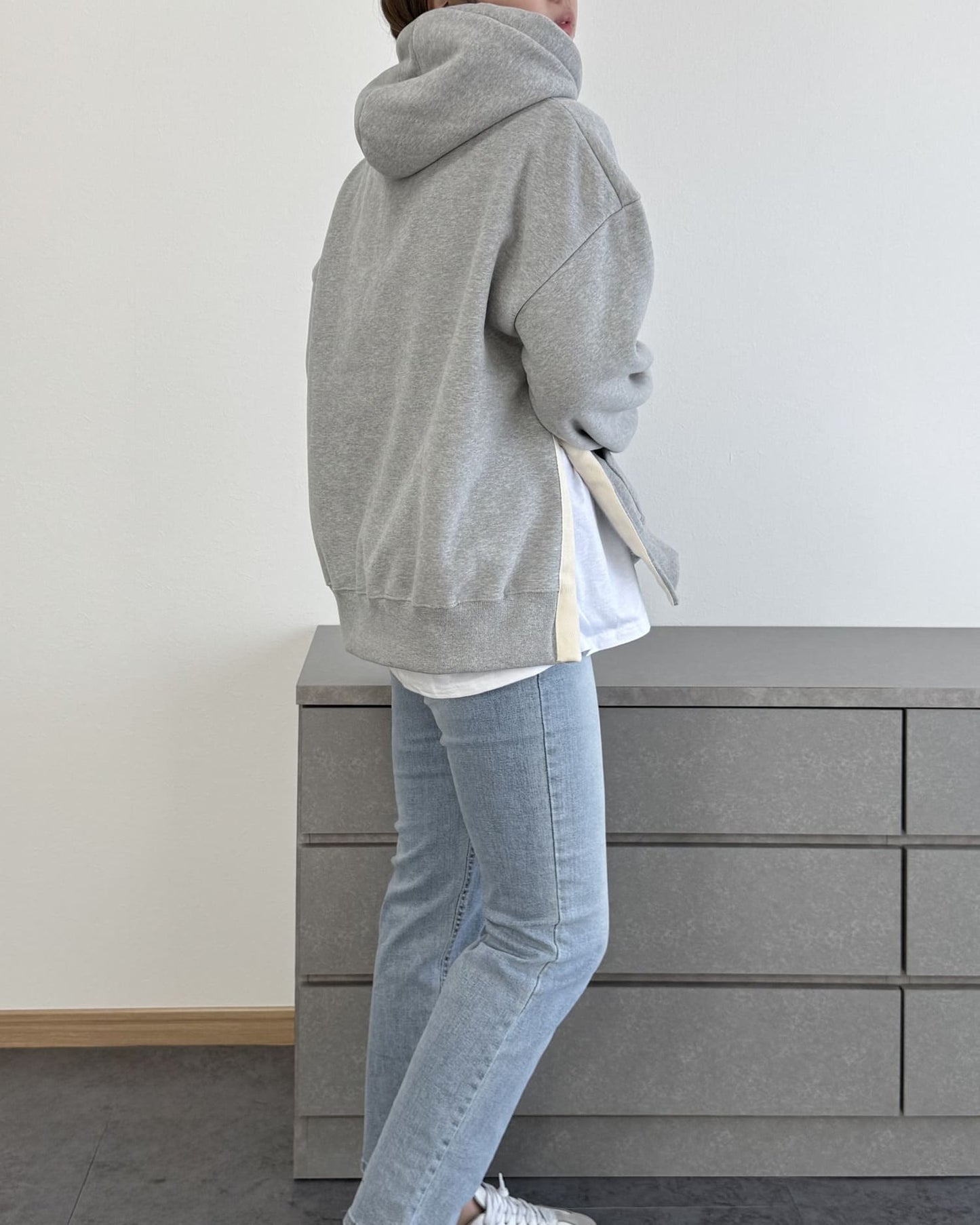 カットソーレイヤードパーカー