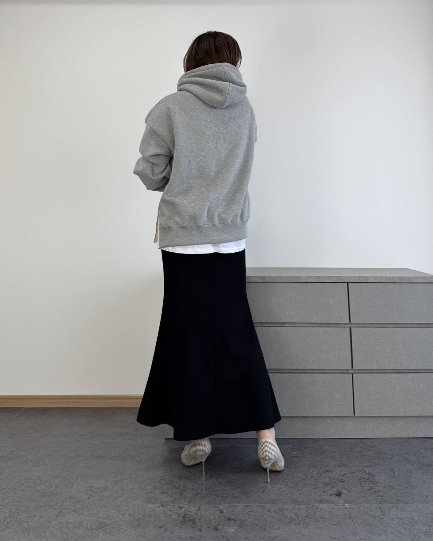 カットソーレイヤードパーカー