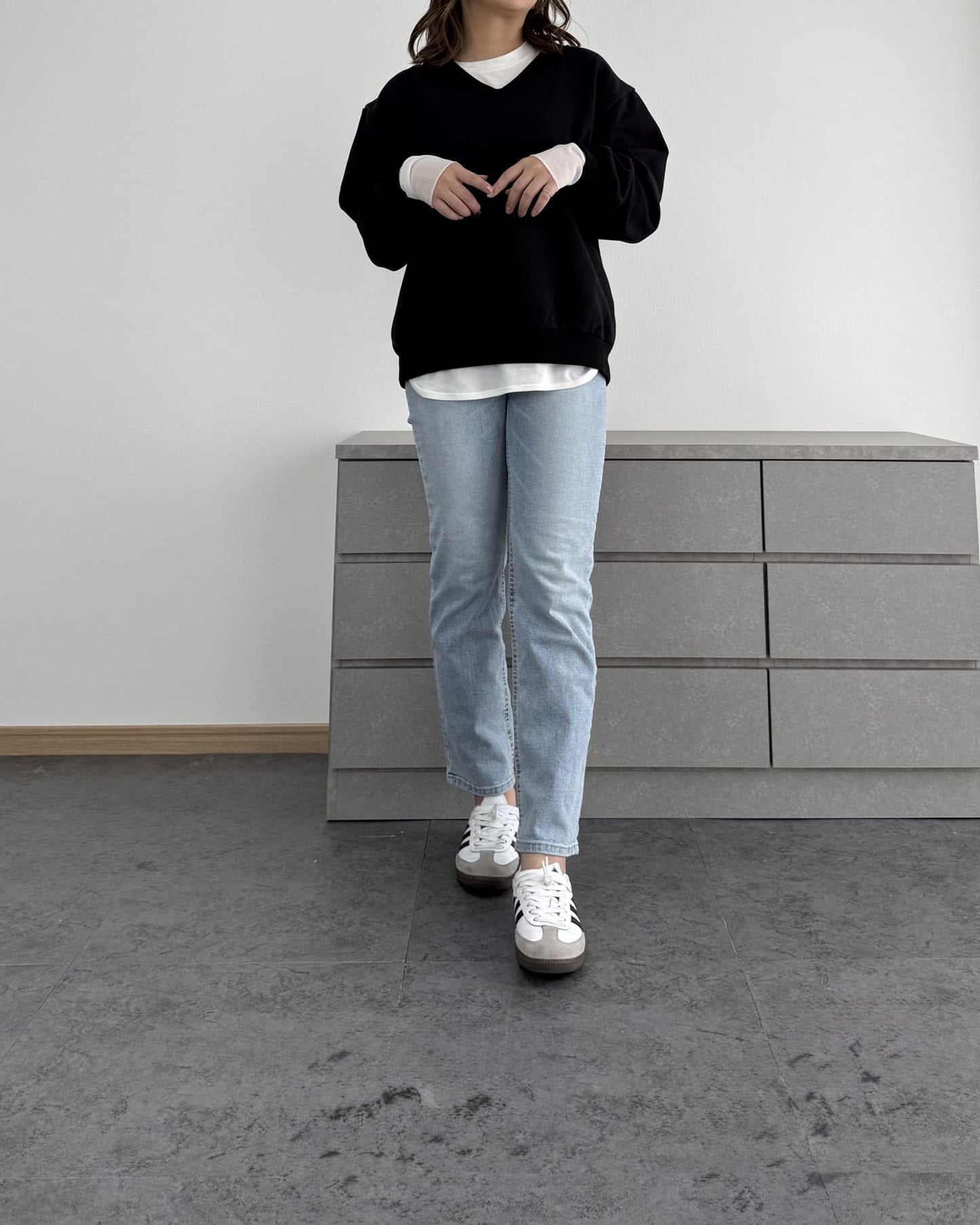 裏起毛Vネックトレーナー