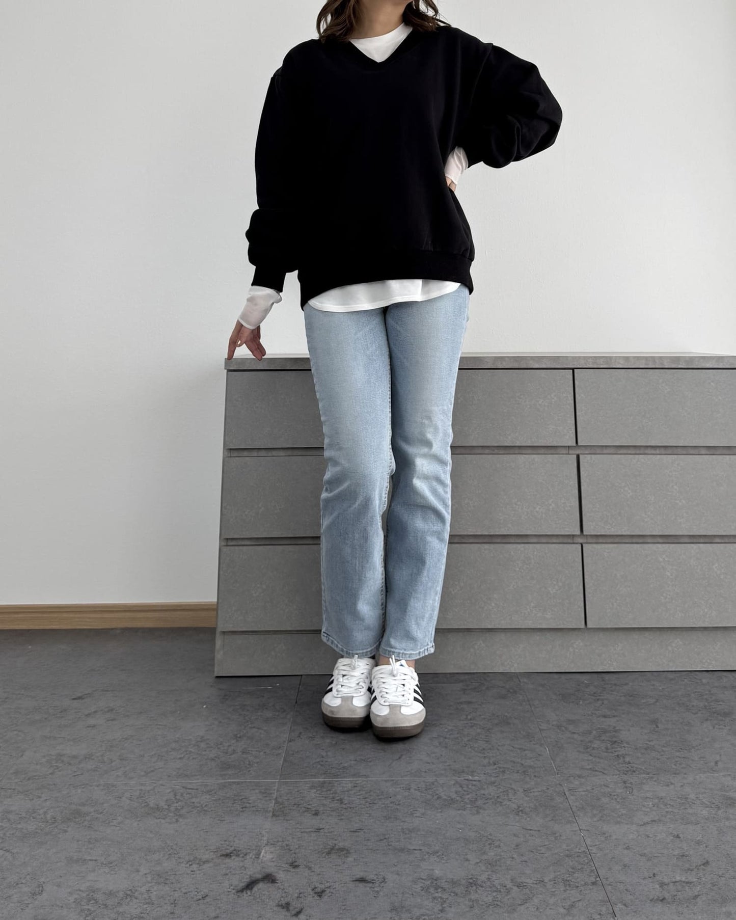 裏起毛Vネックトレーナー