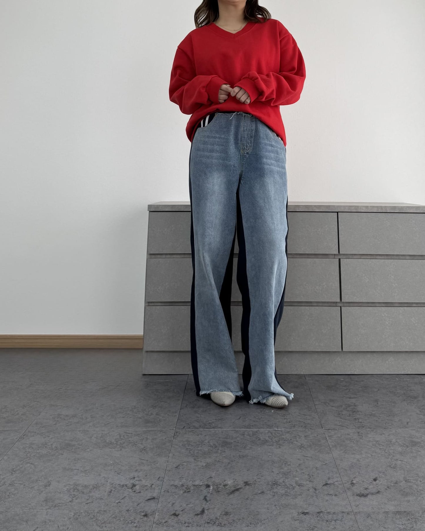 裏起毛Vネックトレーナー