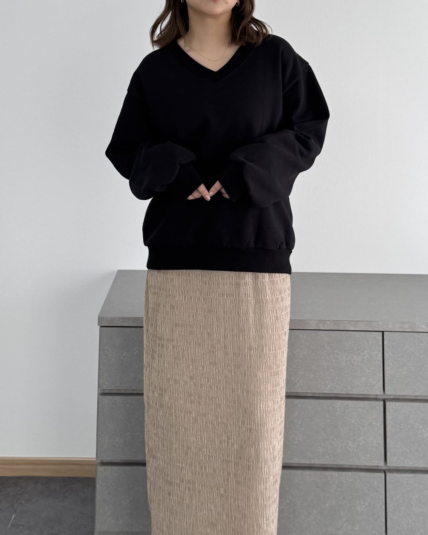 裏起毛Vネックトレーナー