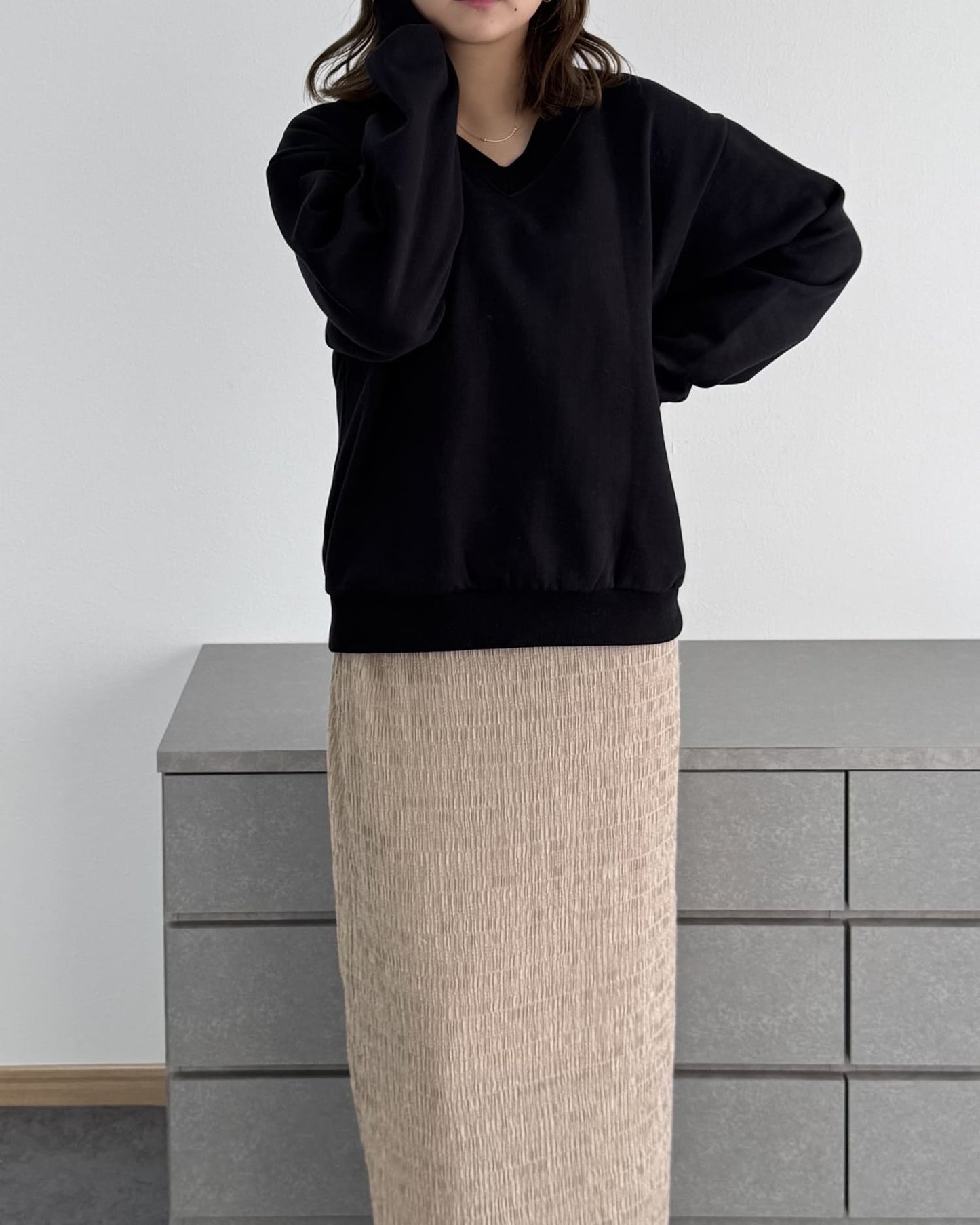 裏起毛Vネックトレーナー