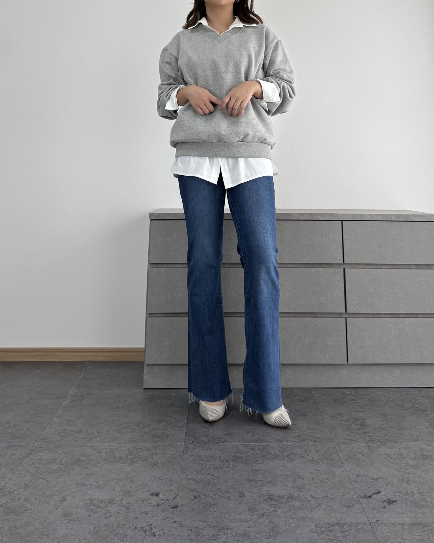 裏起毛Vネックトレーナー