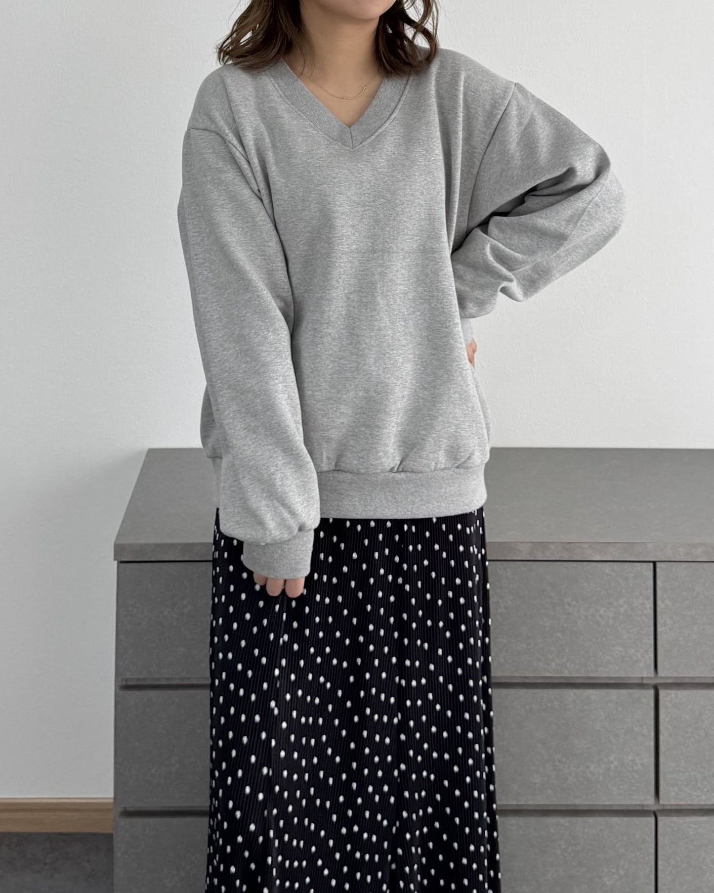 裏起毛Vネックトレーナー