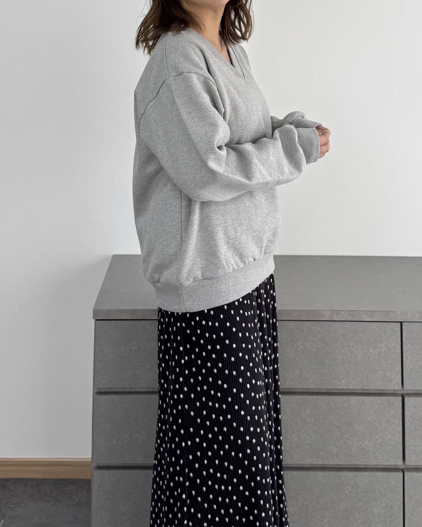 裏起毛Vネックトレーナー