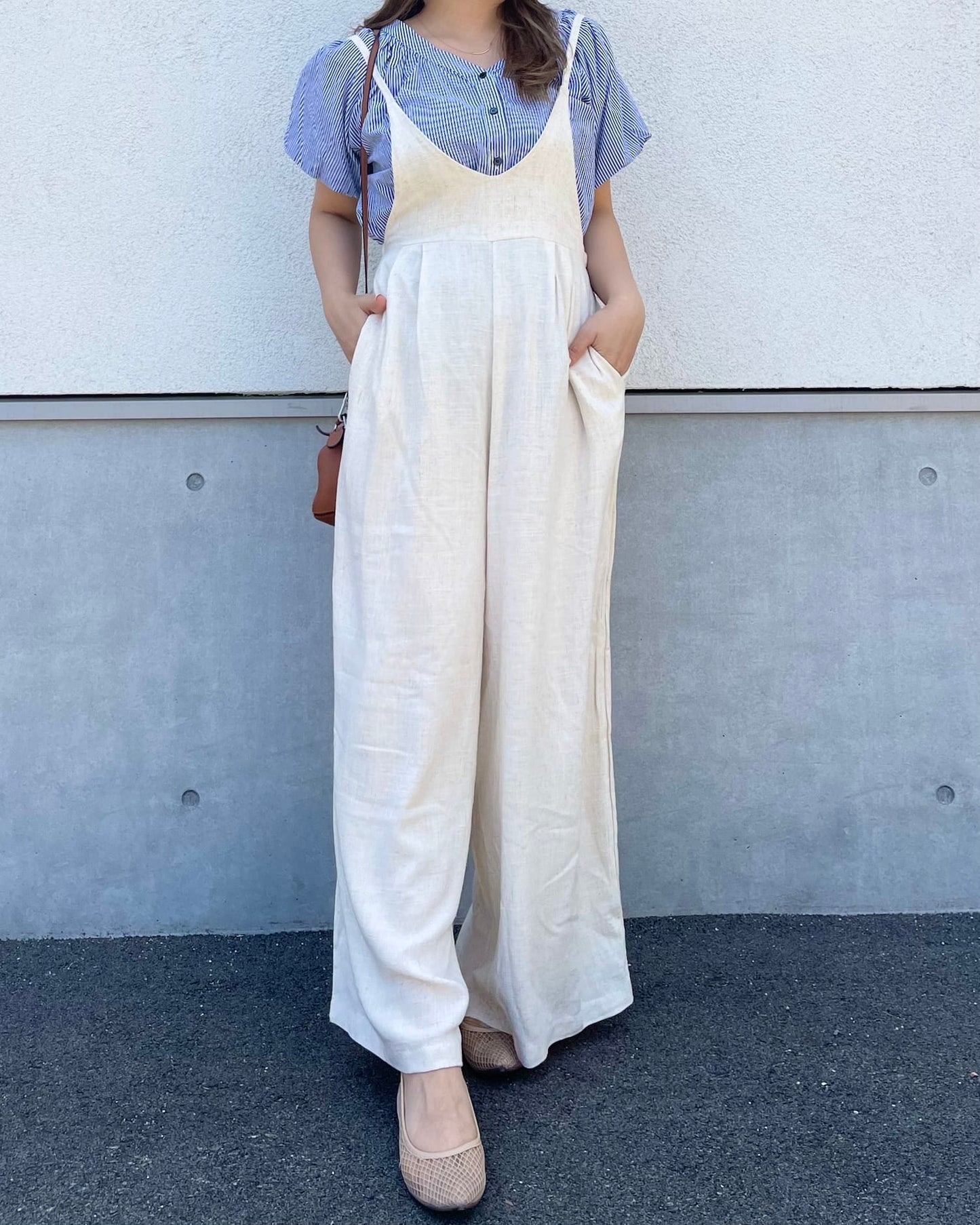 【ポケット付き】リラックスキャミサロペット