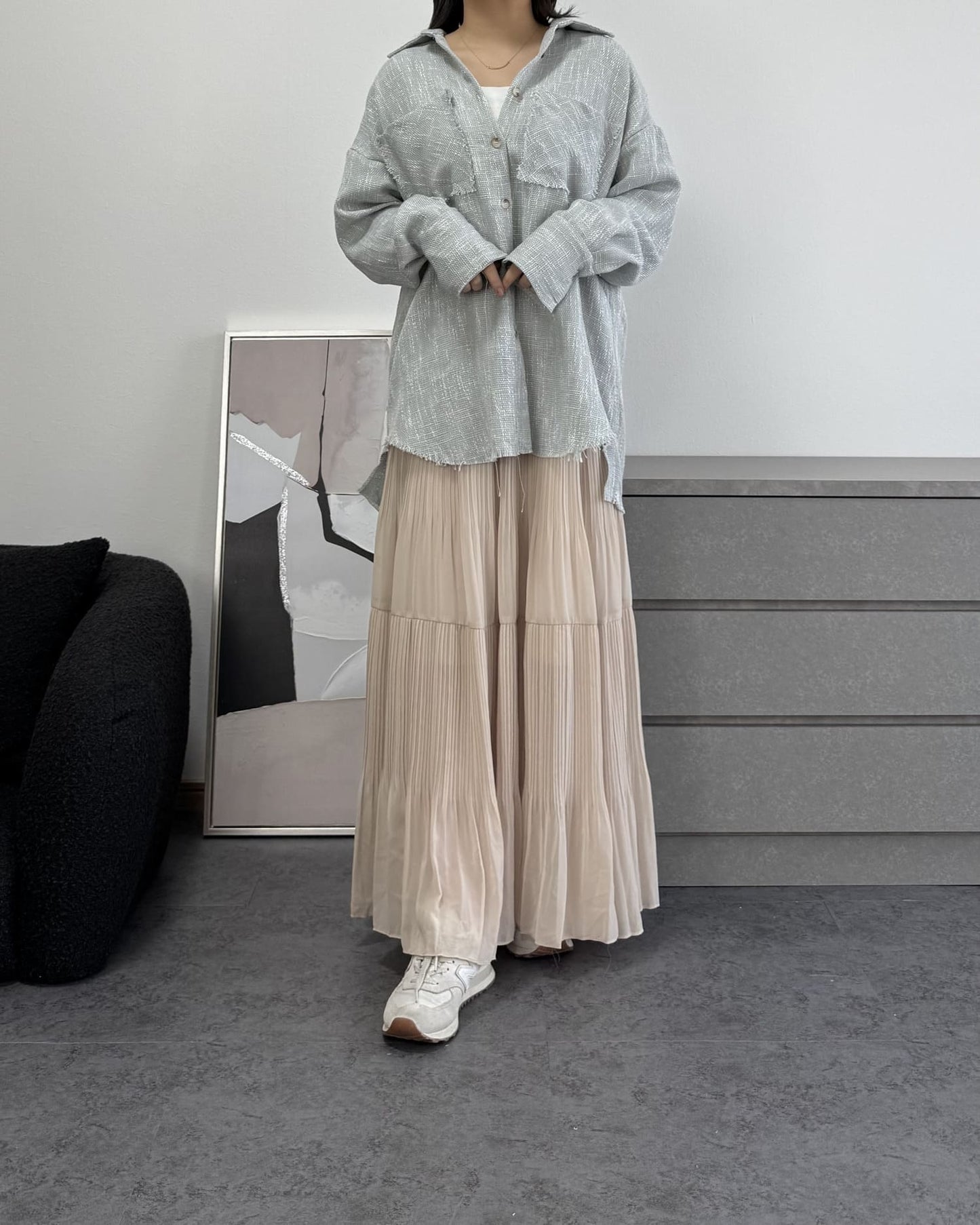 カットオフツイードオーバーシャツ