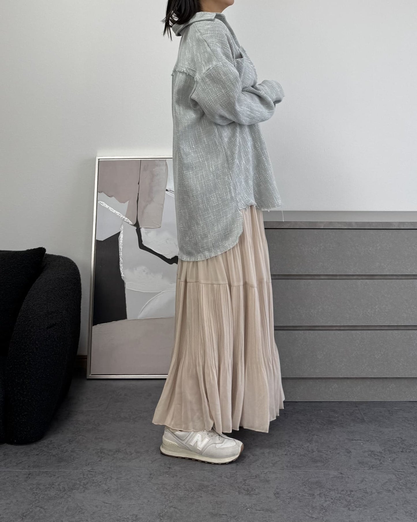 カットオフツイードオーバーシャツ