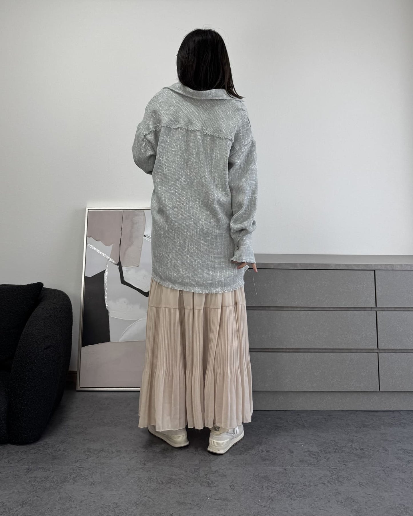 カットオフツイードオーバーシャツ