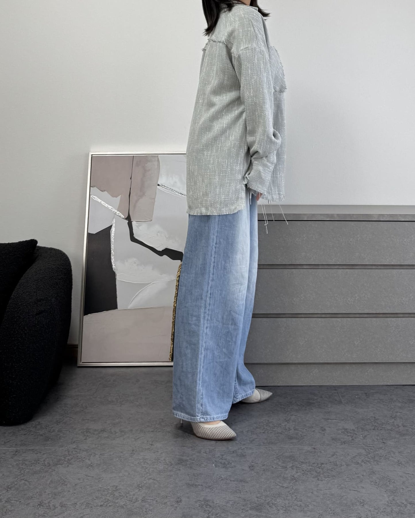 カットオフツイードオーバーシャツ