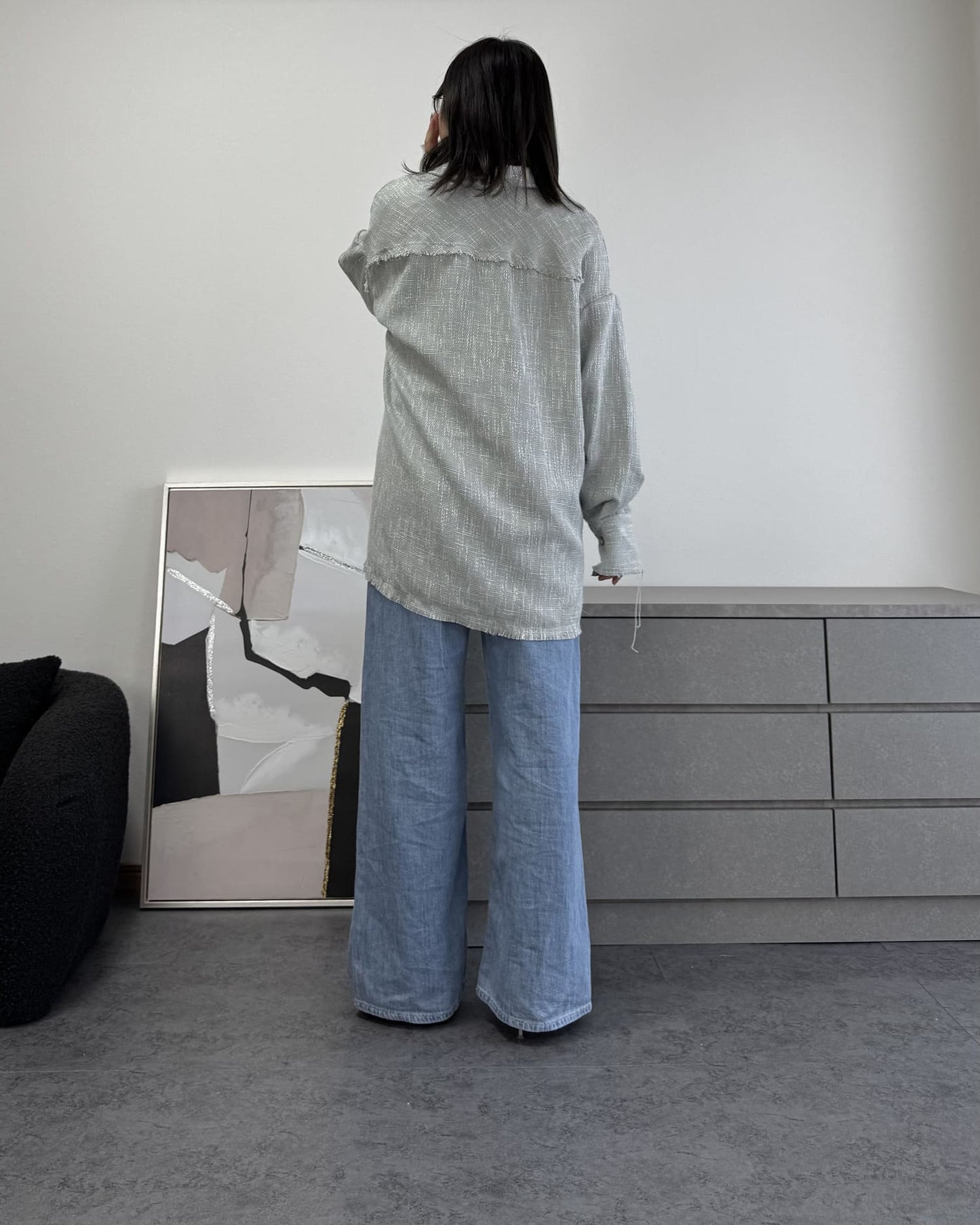 カットオフツイードオーバーシャツ