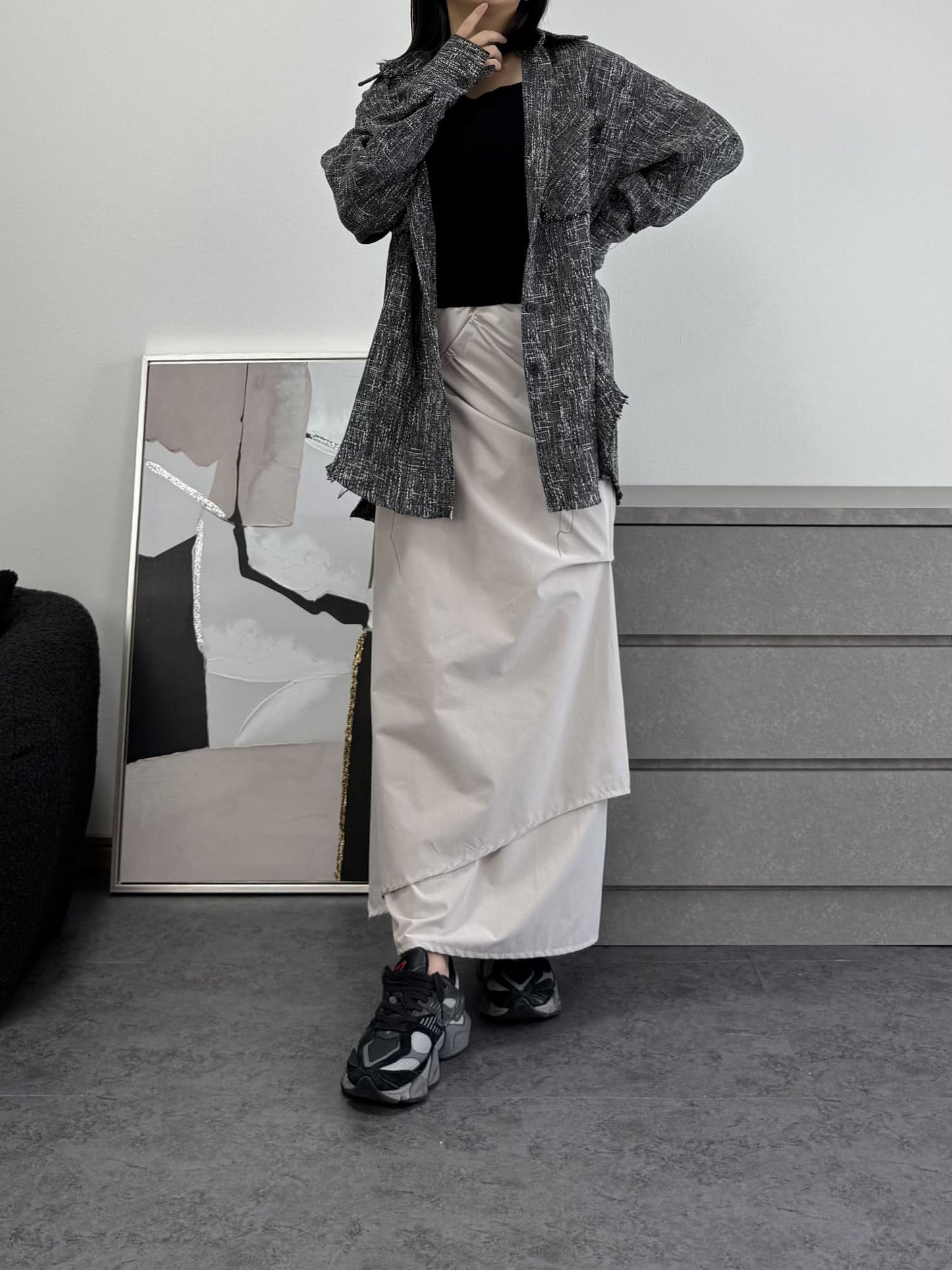 カットオフツイードオーバーシャツ