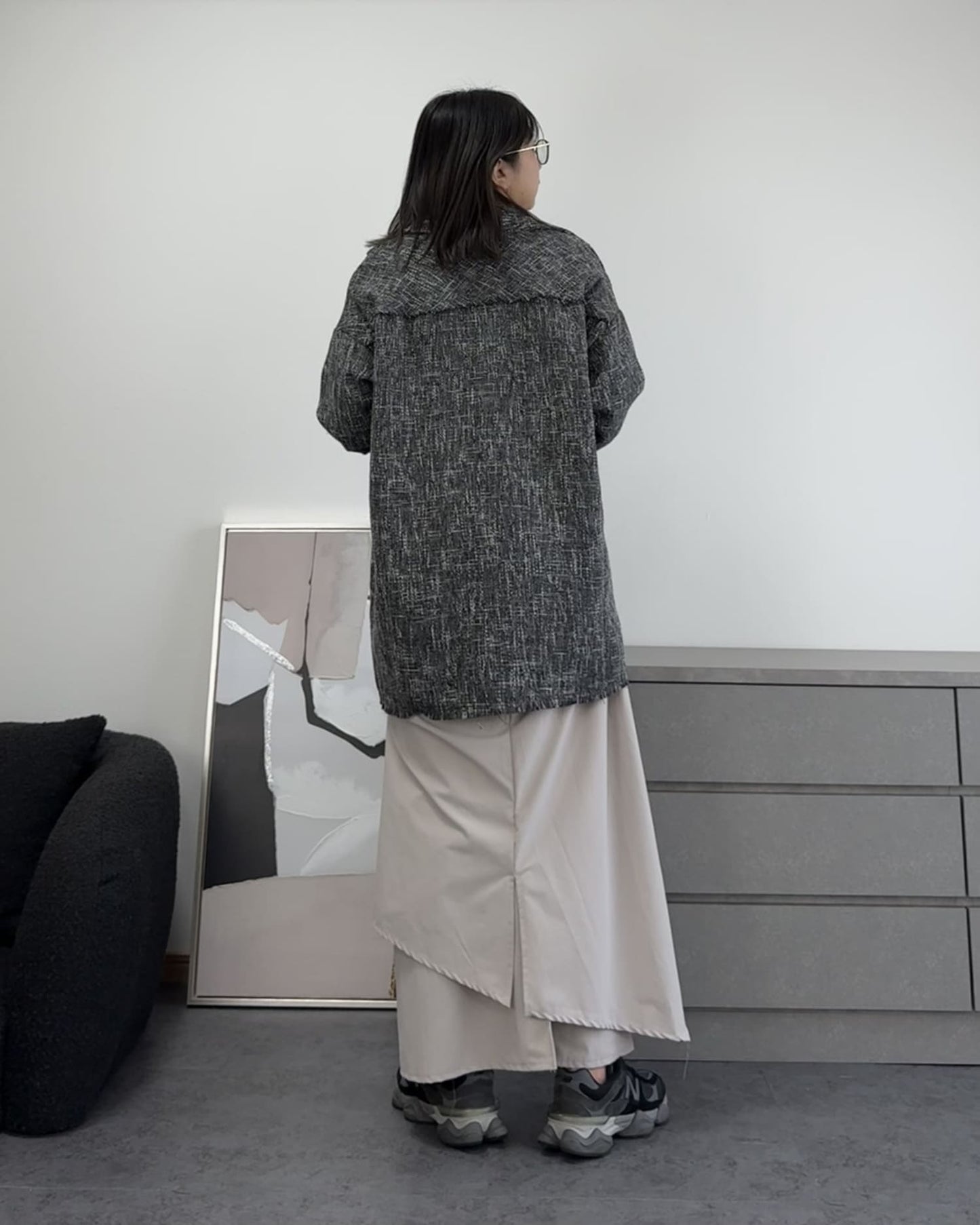 カットオフツイードオーバーシャツ