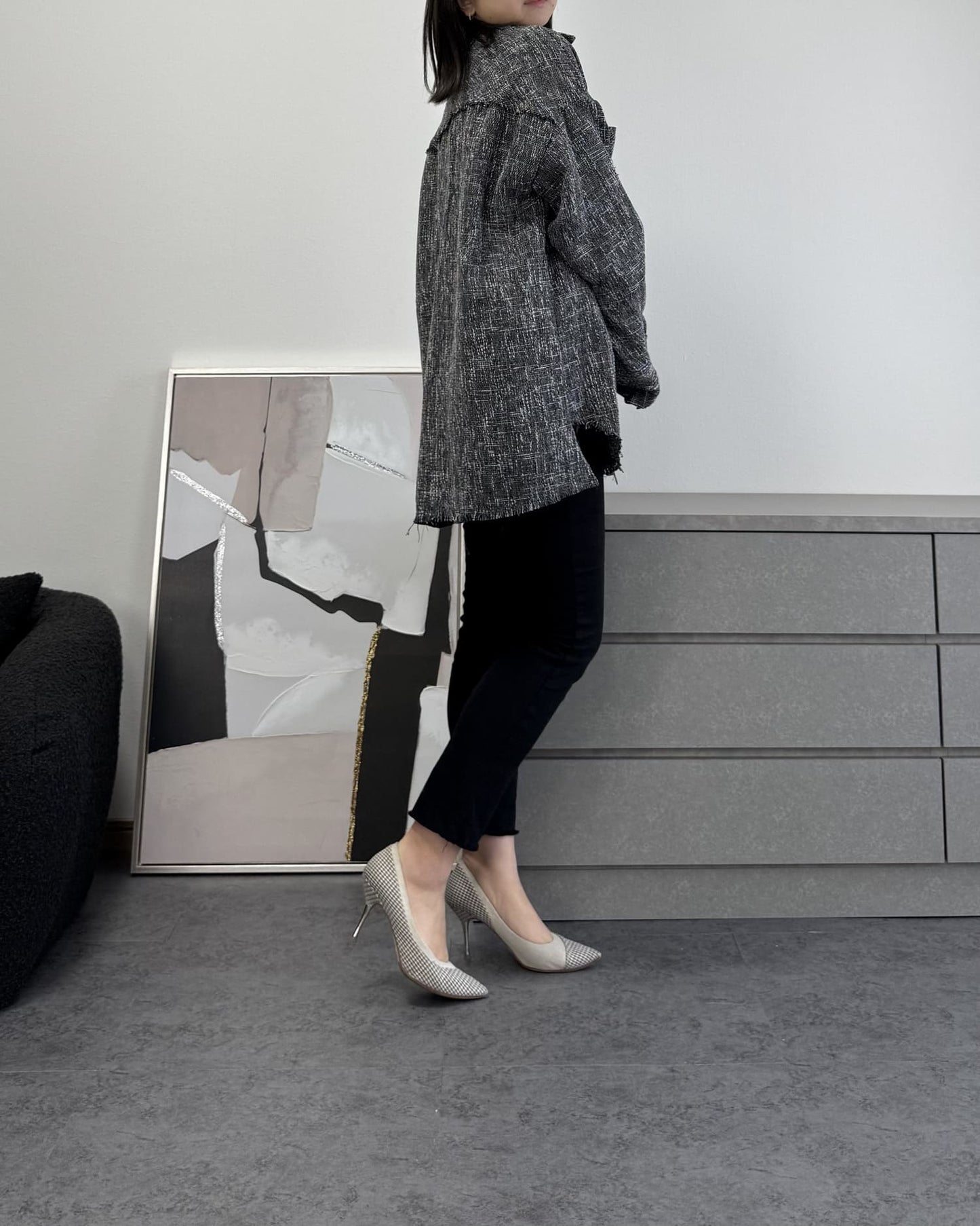 カットオフツイードオーバーシャツ