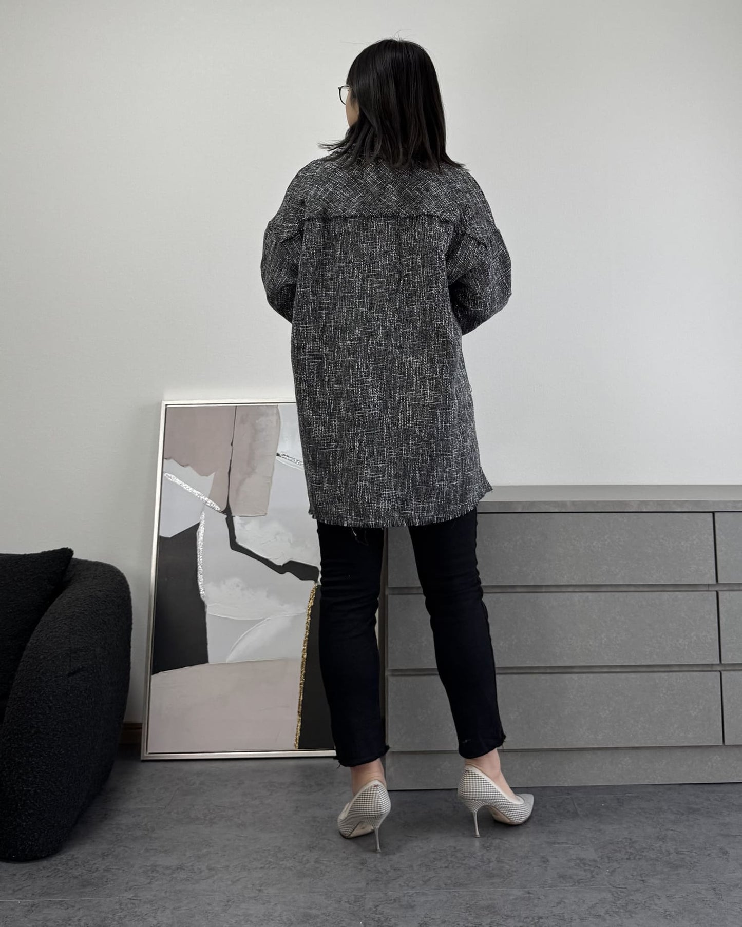 カットオフツイードオーバーシャツ