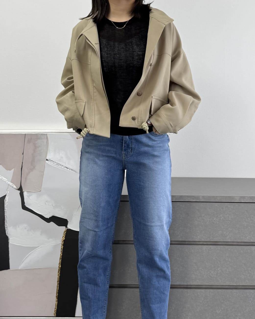 ドロップショルダーショートブルゾン