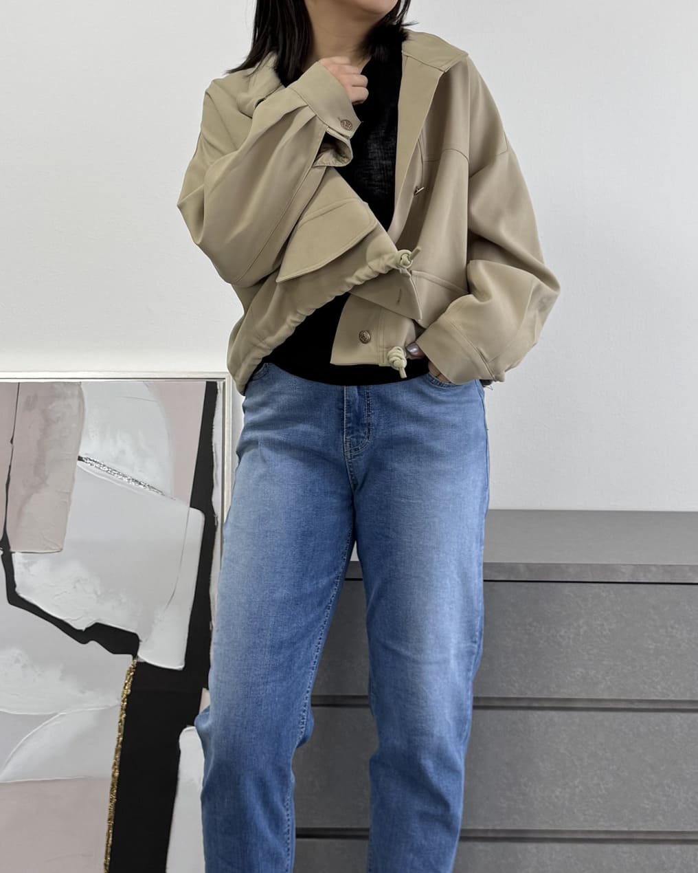 ドロップショルダーショートブルゾン