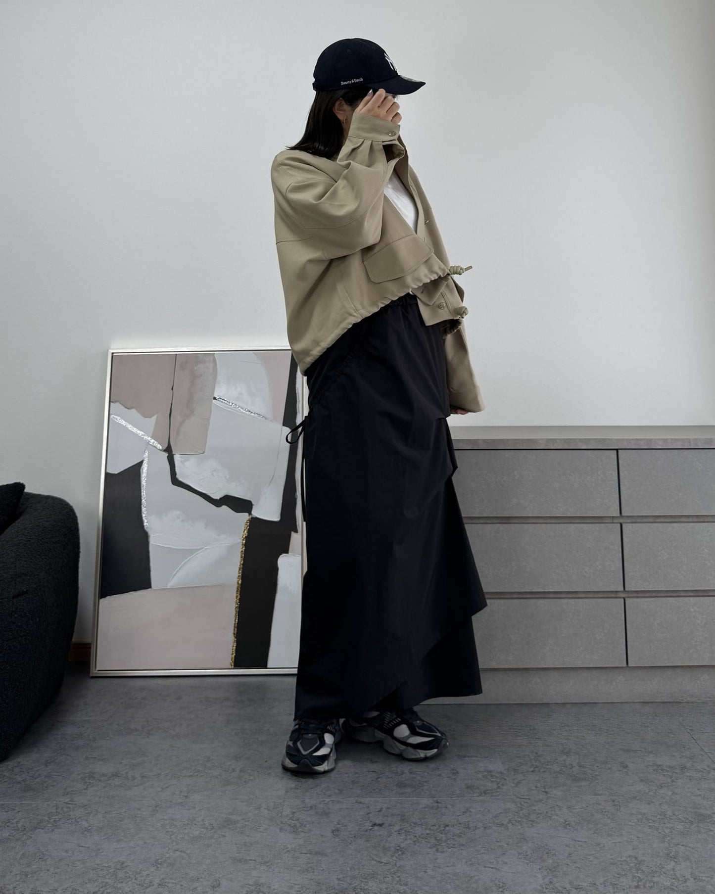 ドロップショルダーショートブルゾン