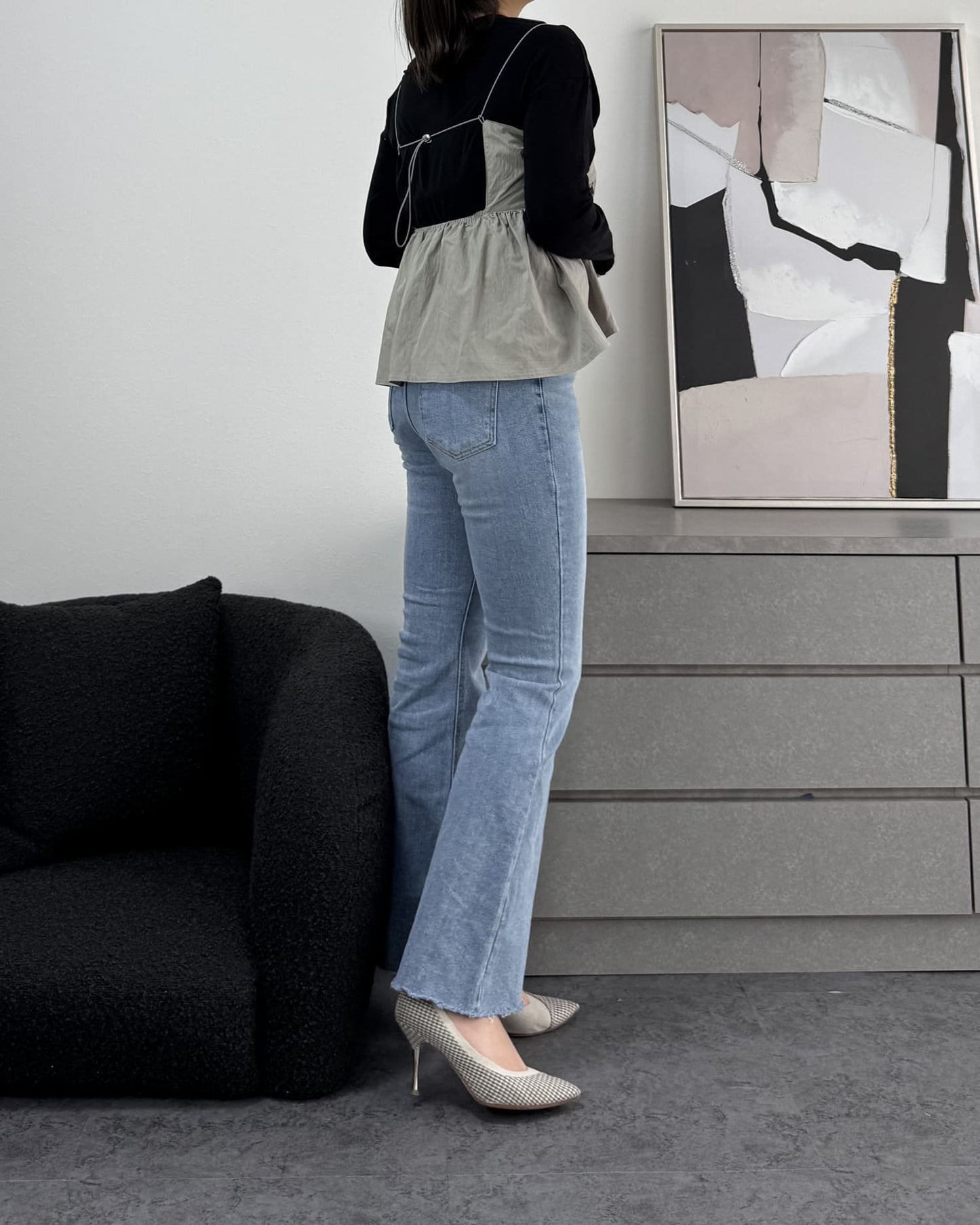 カットオフフレアライトデニム