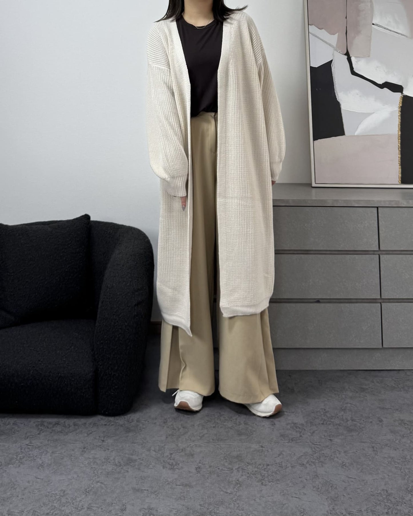 スプリングニットロングカーディガン
