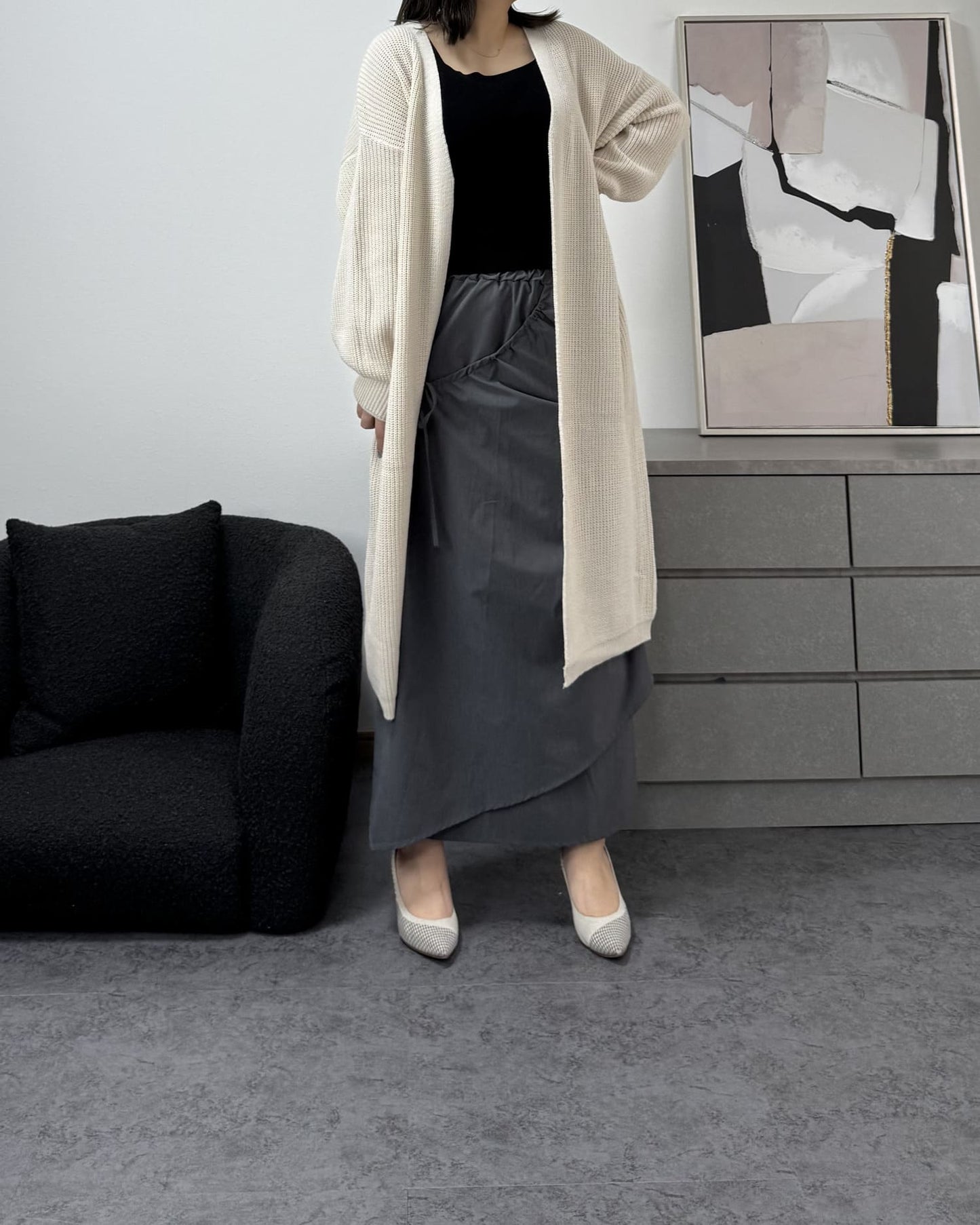 スプリングニットロングカーディガン