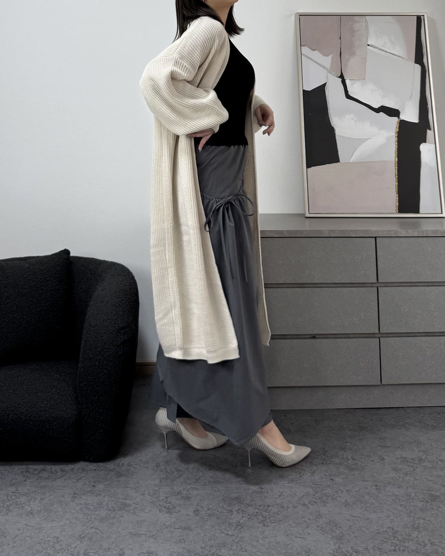 スプリングニットロングカーディガン