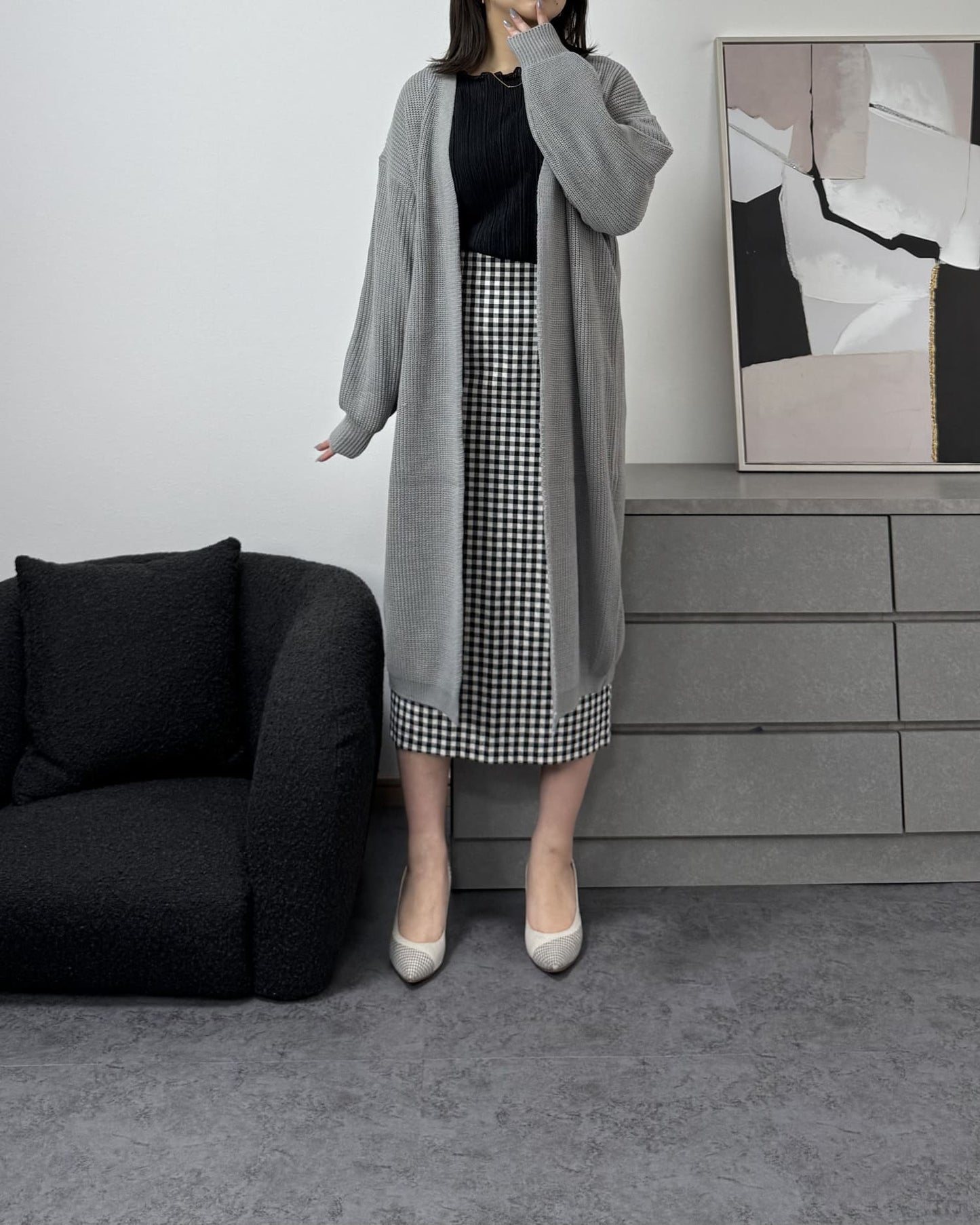 スプリングニットロングカーディガン