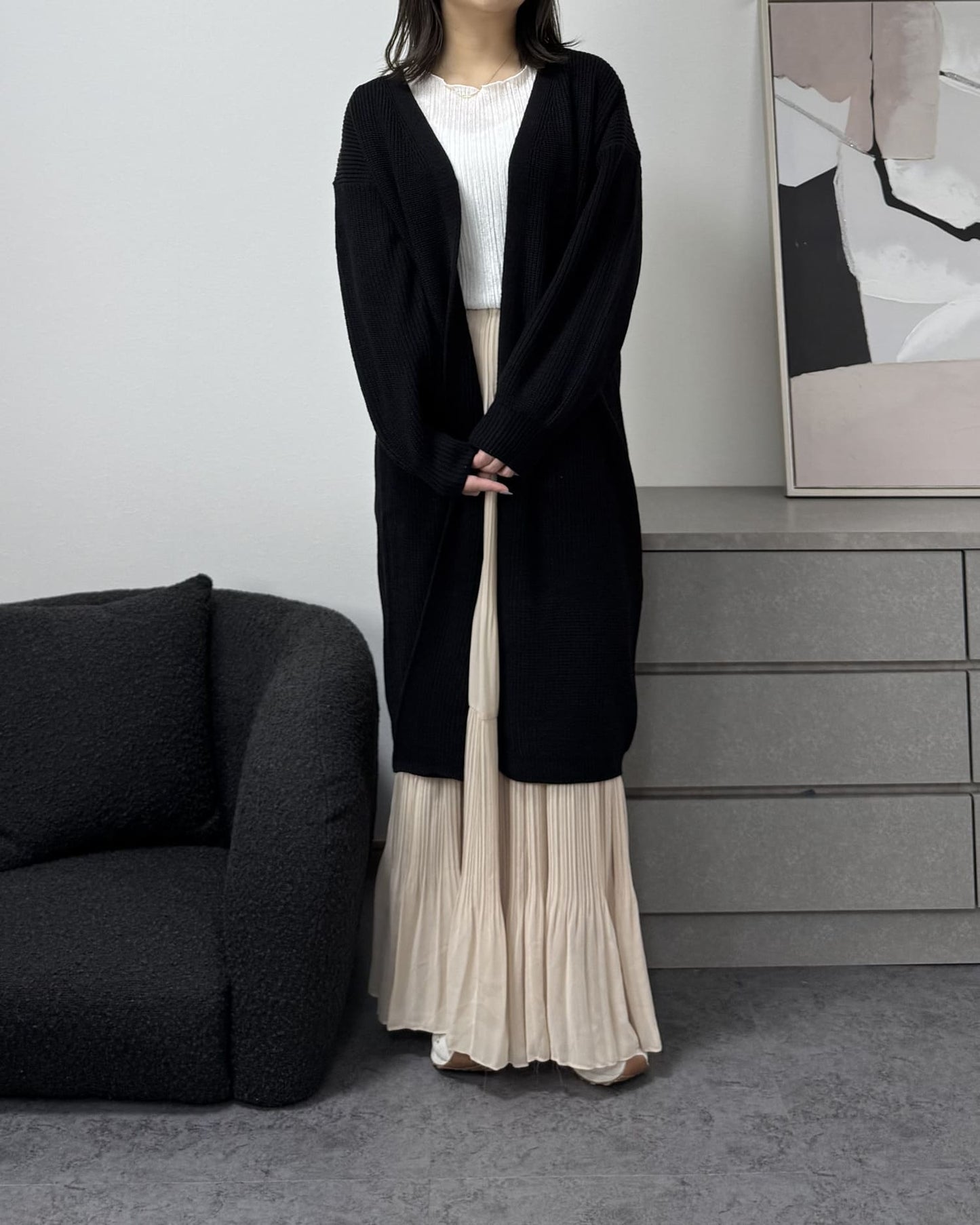 スプリングニットロングカーディガン