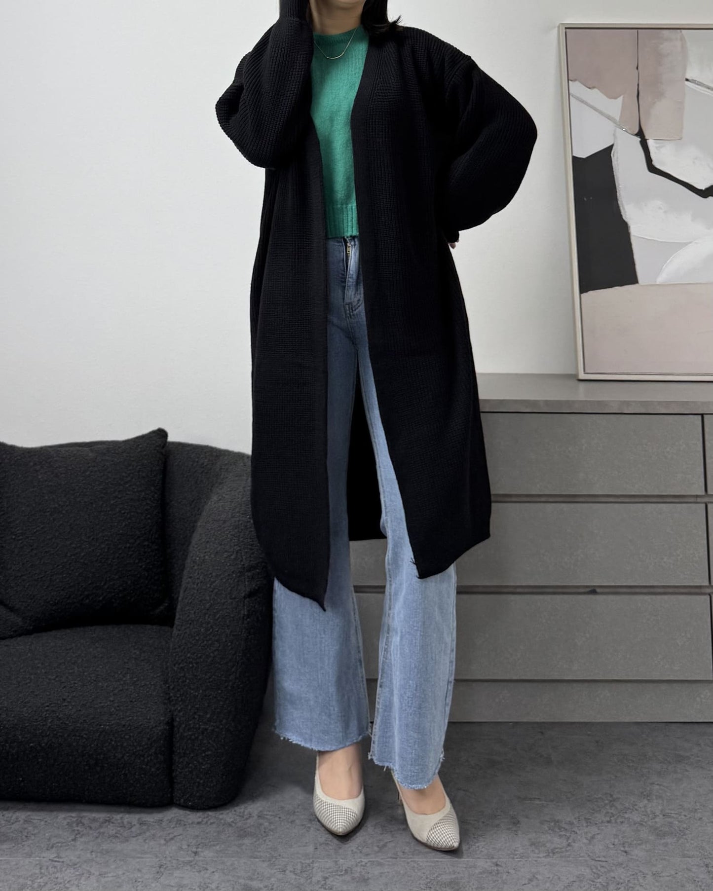 スプリングニットロングカーディガン
