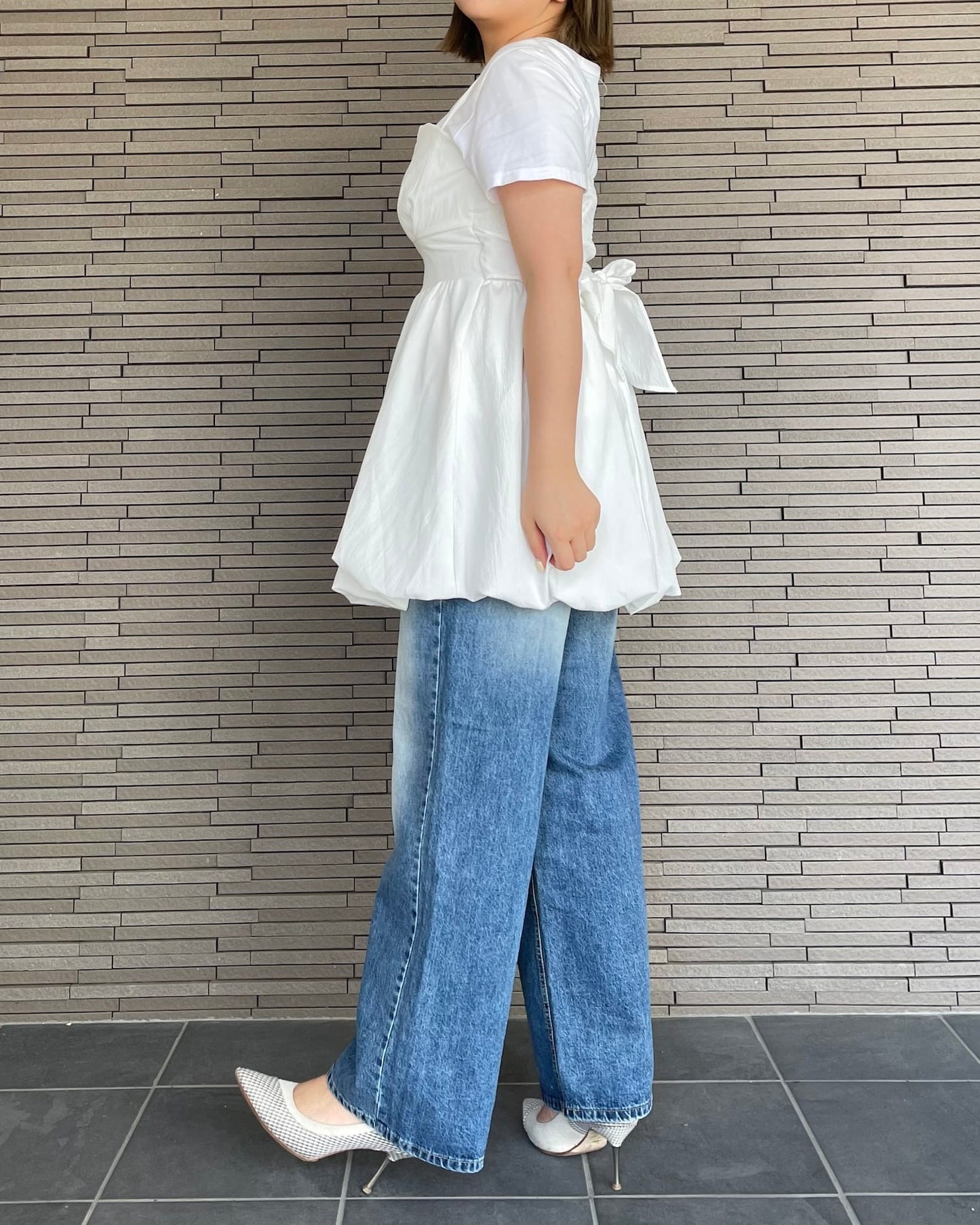 【体型カバー】バックリボンバルーンビスチェ