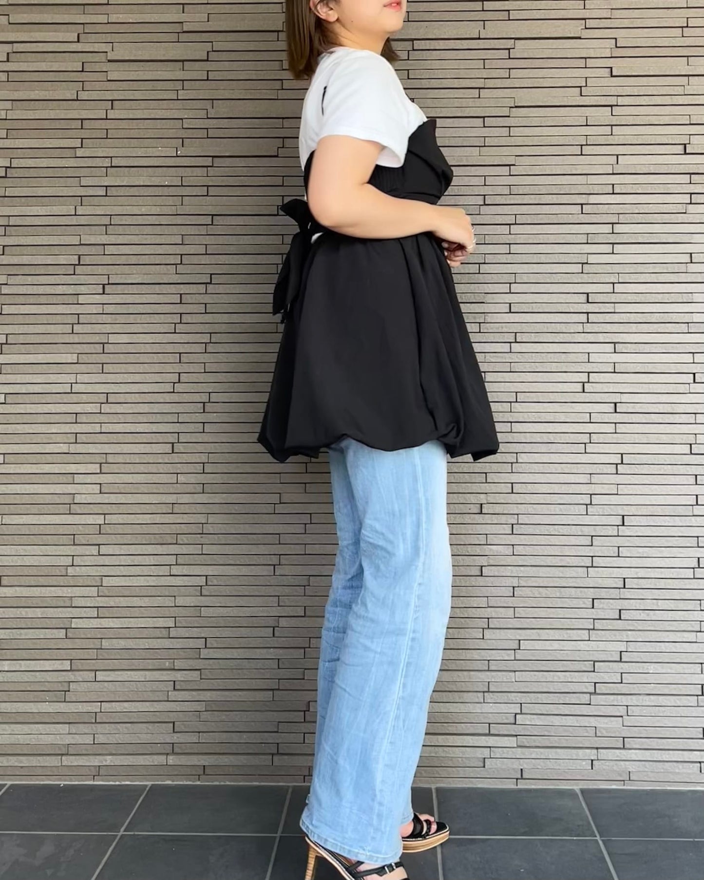 【体型カバー】バックリボンバルーンビスチェ